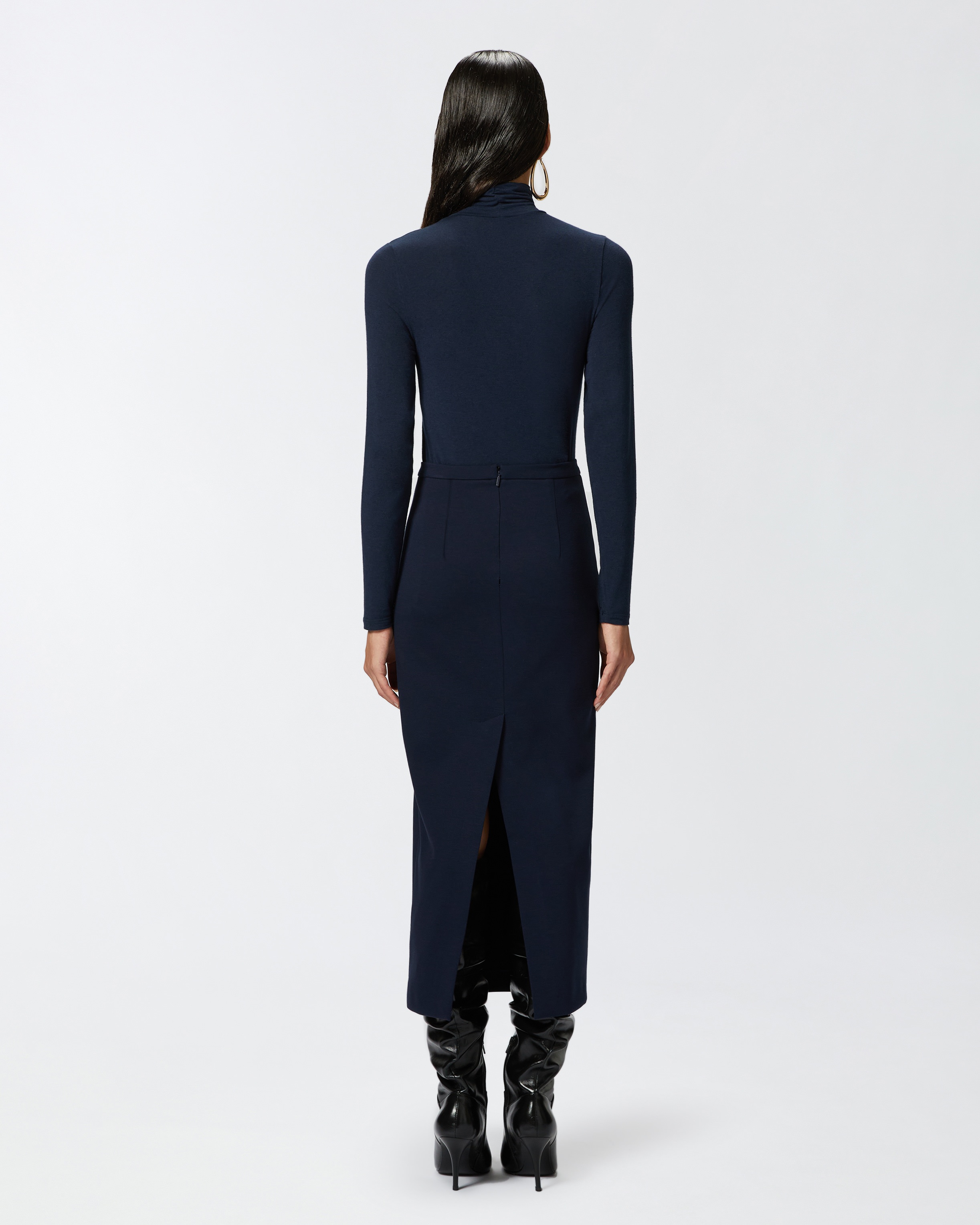 LONG PENCIL SKIRT WITH SLIT - 4