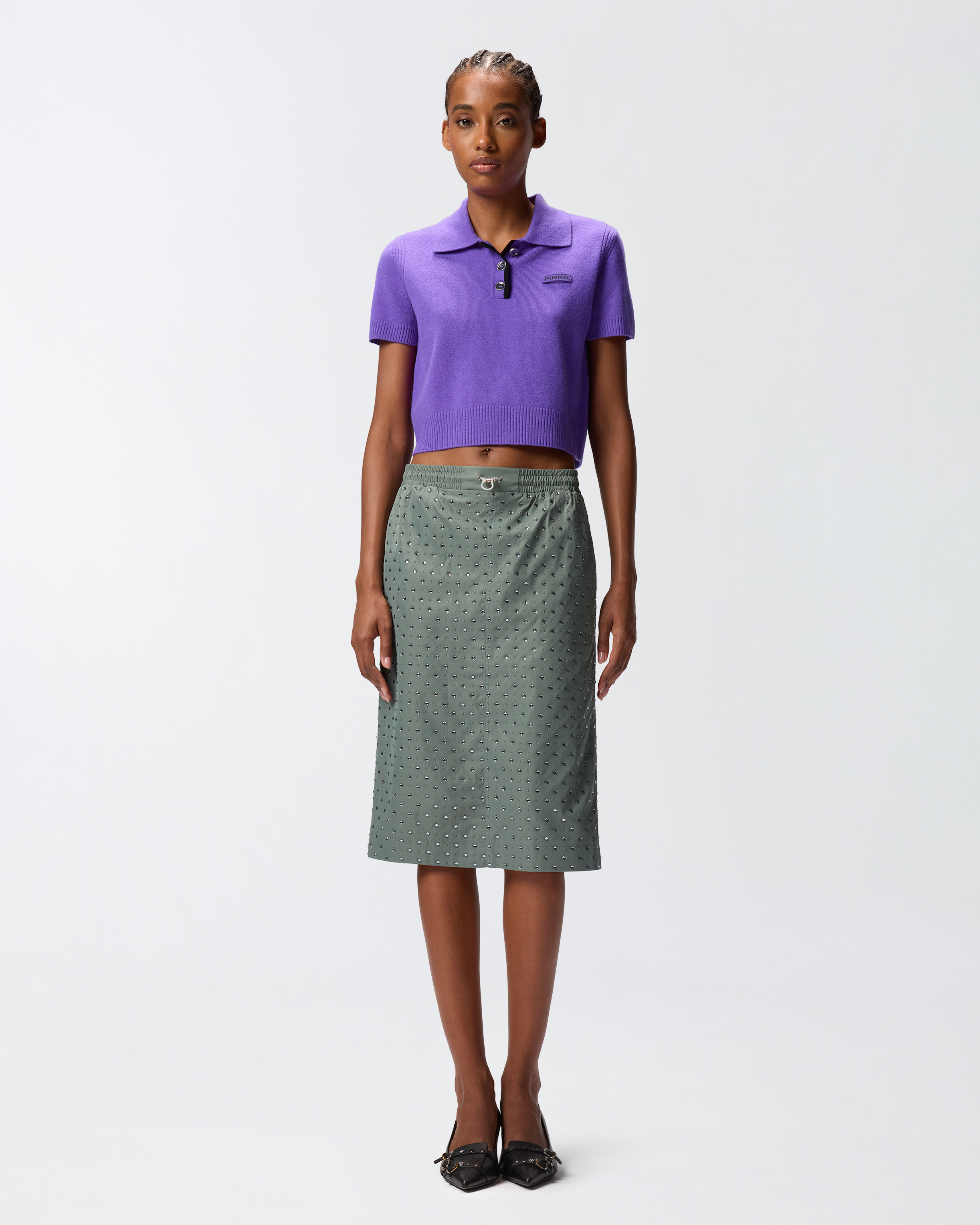 MINI SKIRT WITH RHINESTONES - 2
