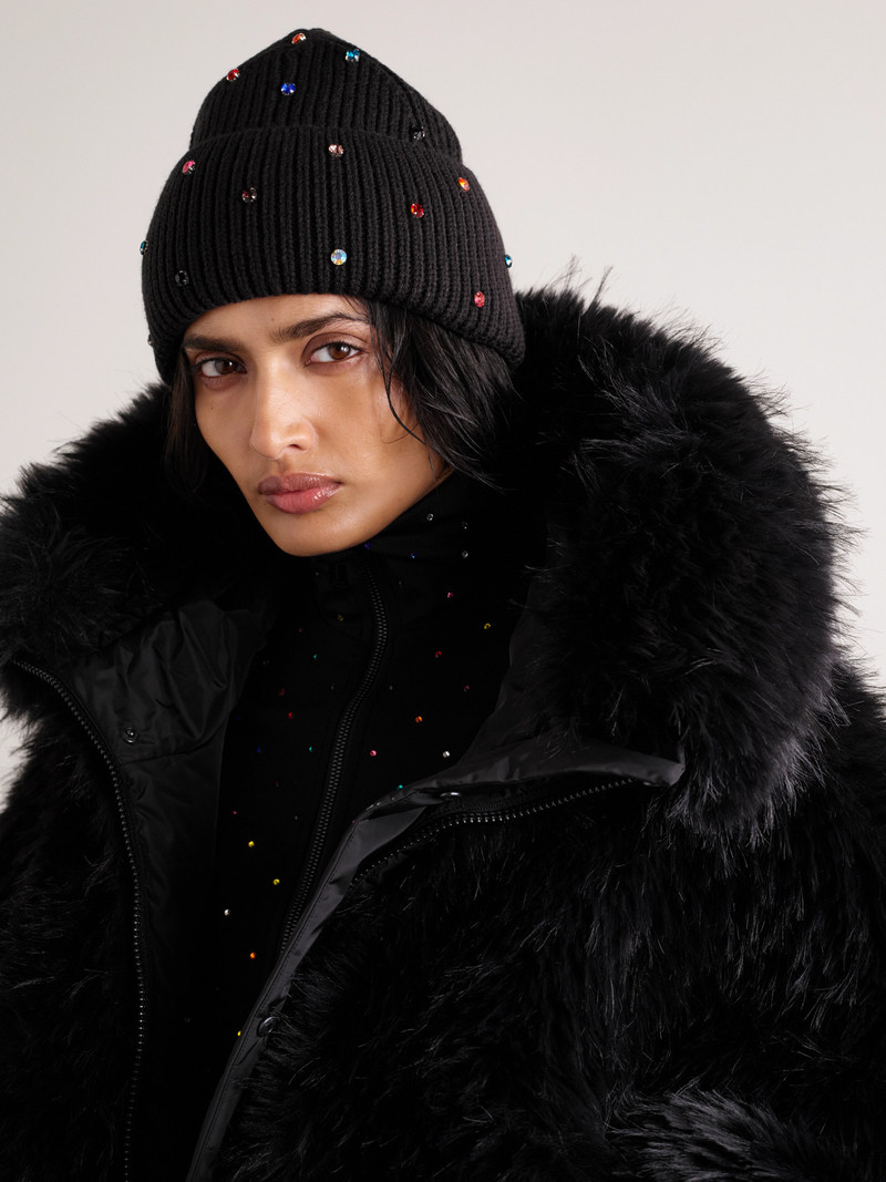 GOLDBERGH Dream Crystal-embellished Ribbed-knit Beanie outlook