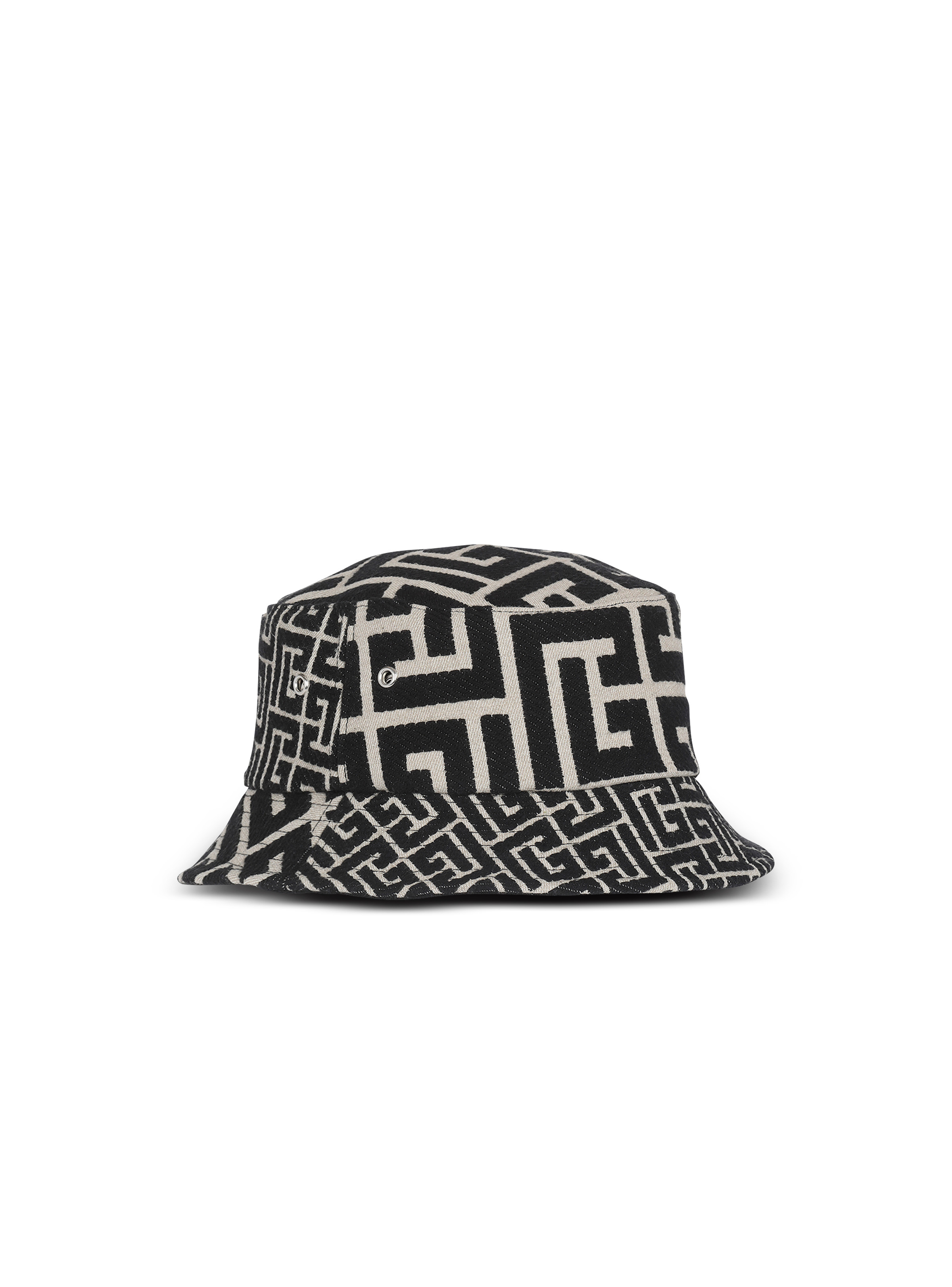 Cotton canvas bucket hat with Balmain Paris logo - 3