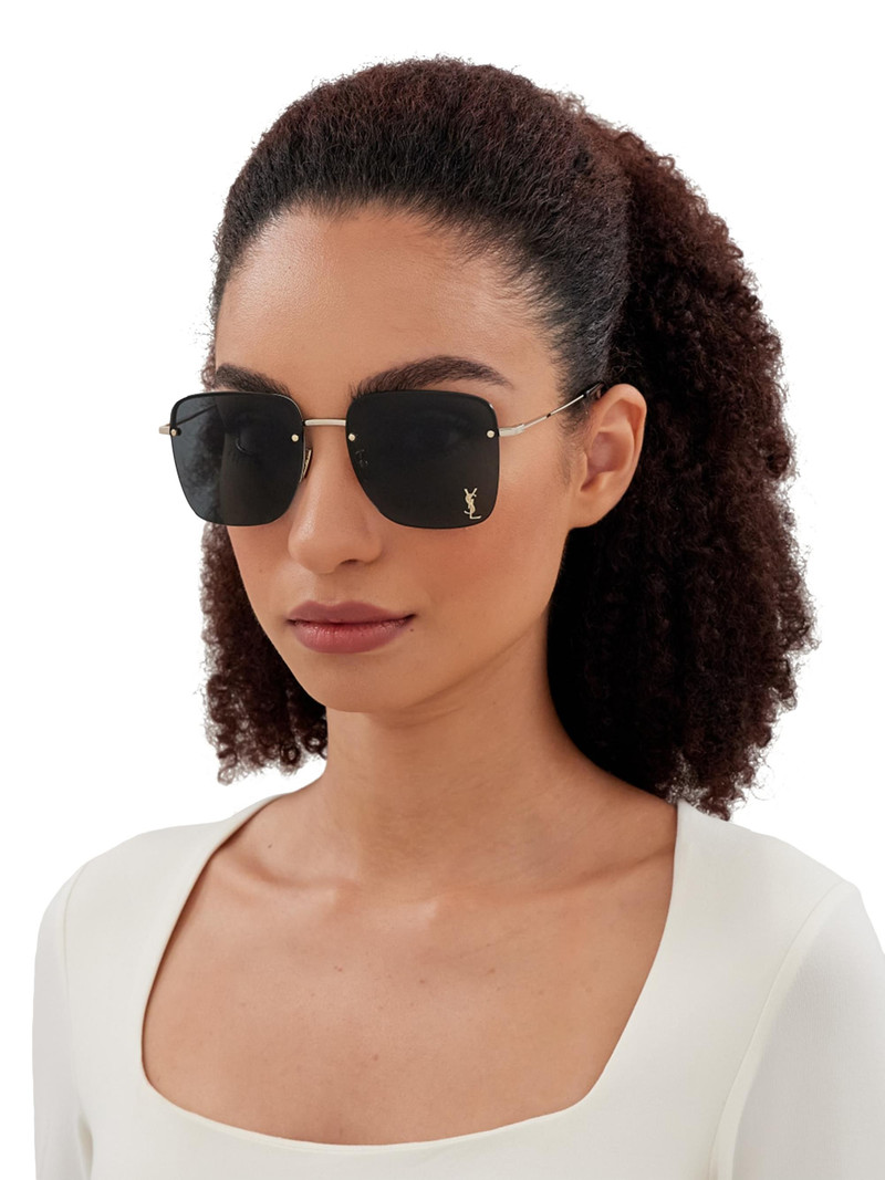 Women's Color Animation 58MM Rimless Square Sunglasses - Black Gold Black 1