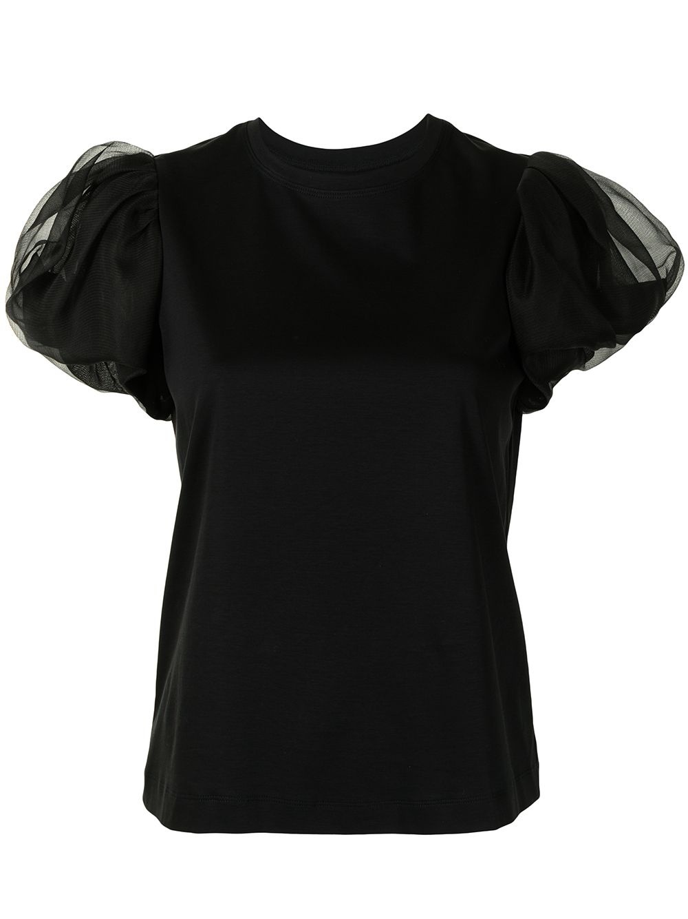 sheer-panel mulberry silk top - 1