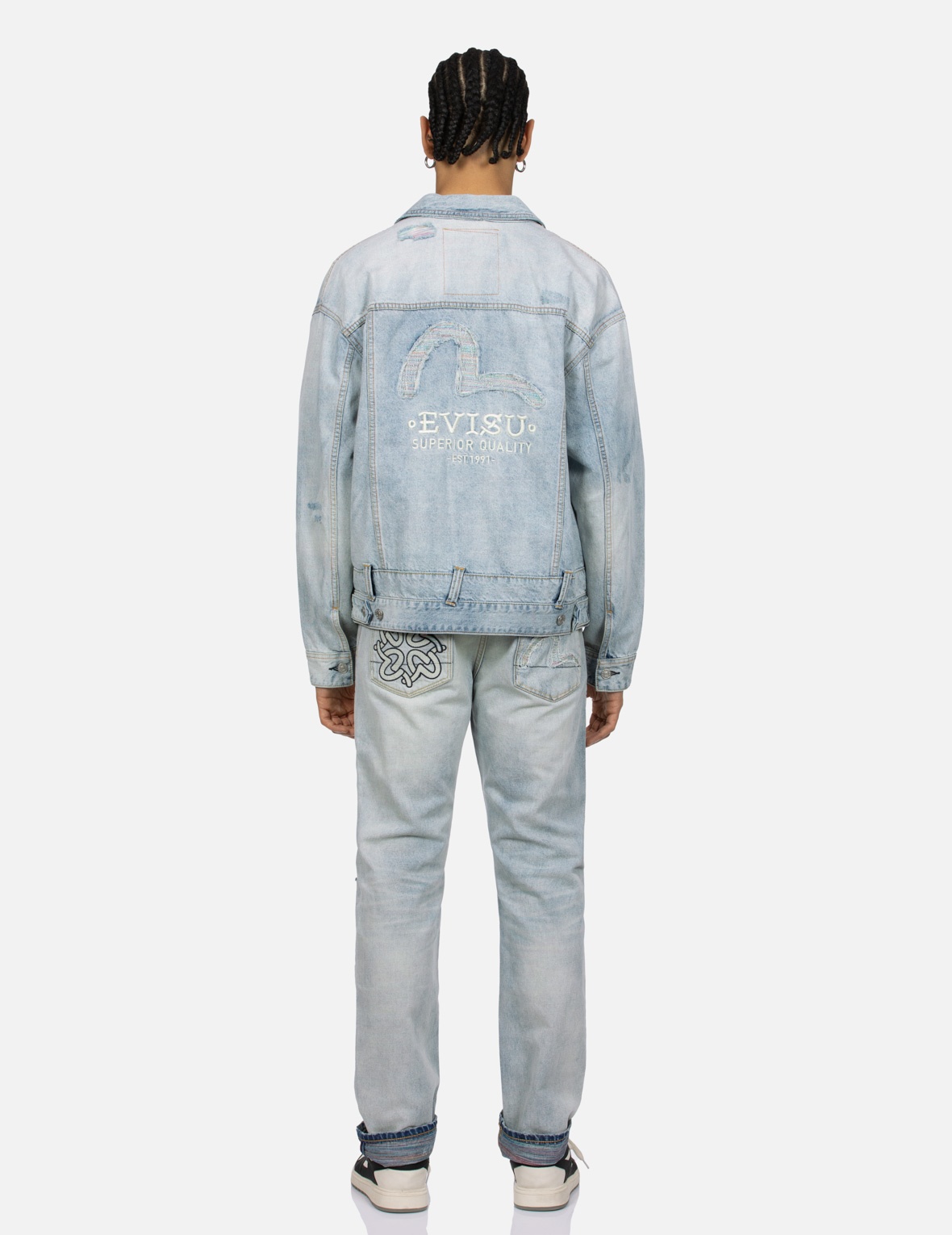 DISTRESSED SEAGULL DECONSTRUCTED LOOSE FIT DENIM JACKET - 5