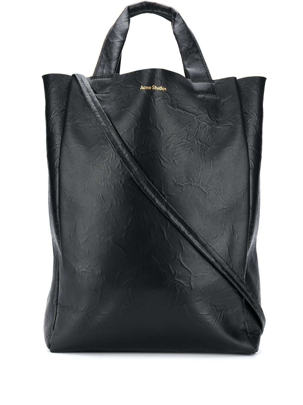 lambskin crinkle tote bag - 1