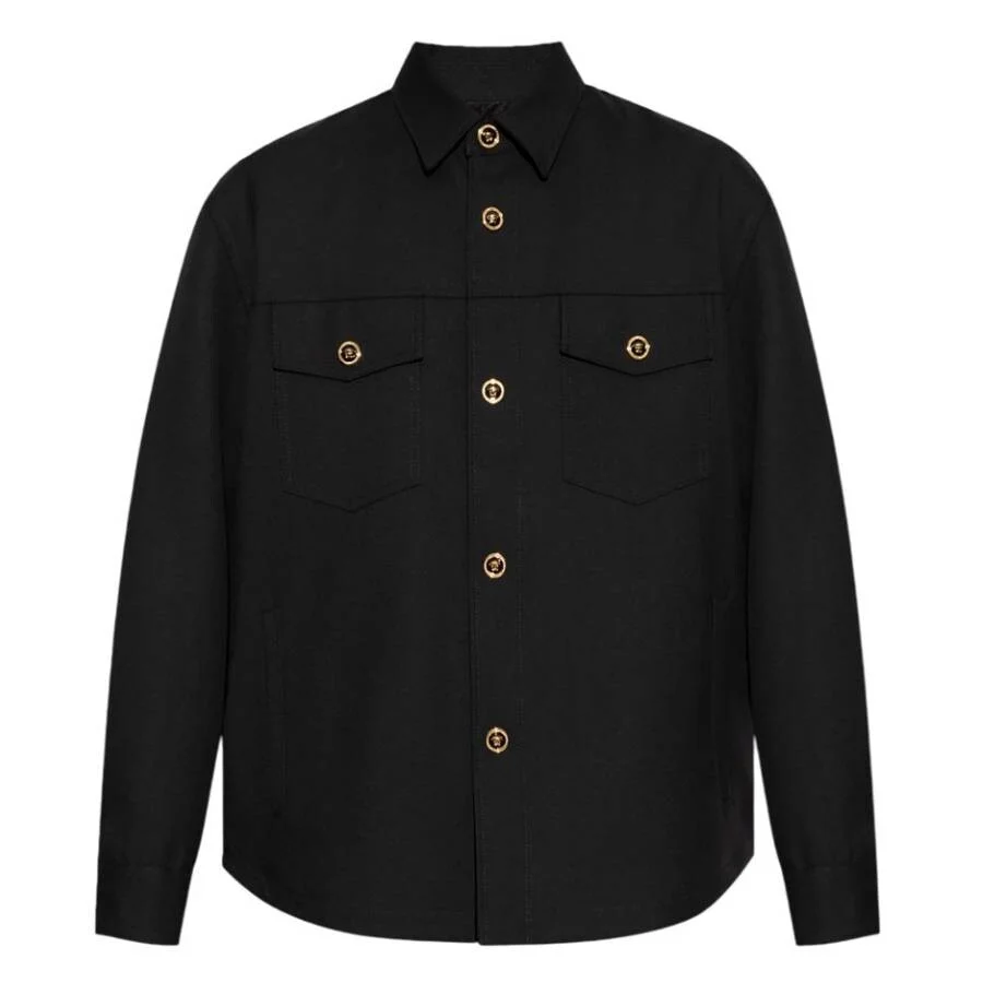 Versace Black Wool Cavalry Blouson Overshirt - 1