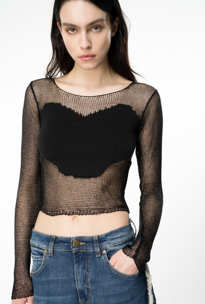 PINKO MESH SWEATER WITH PATCH outlook