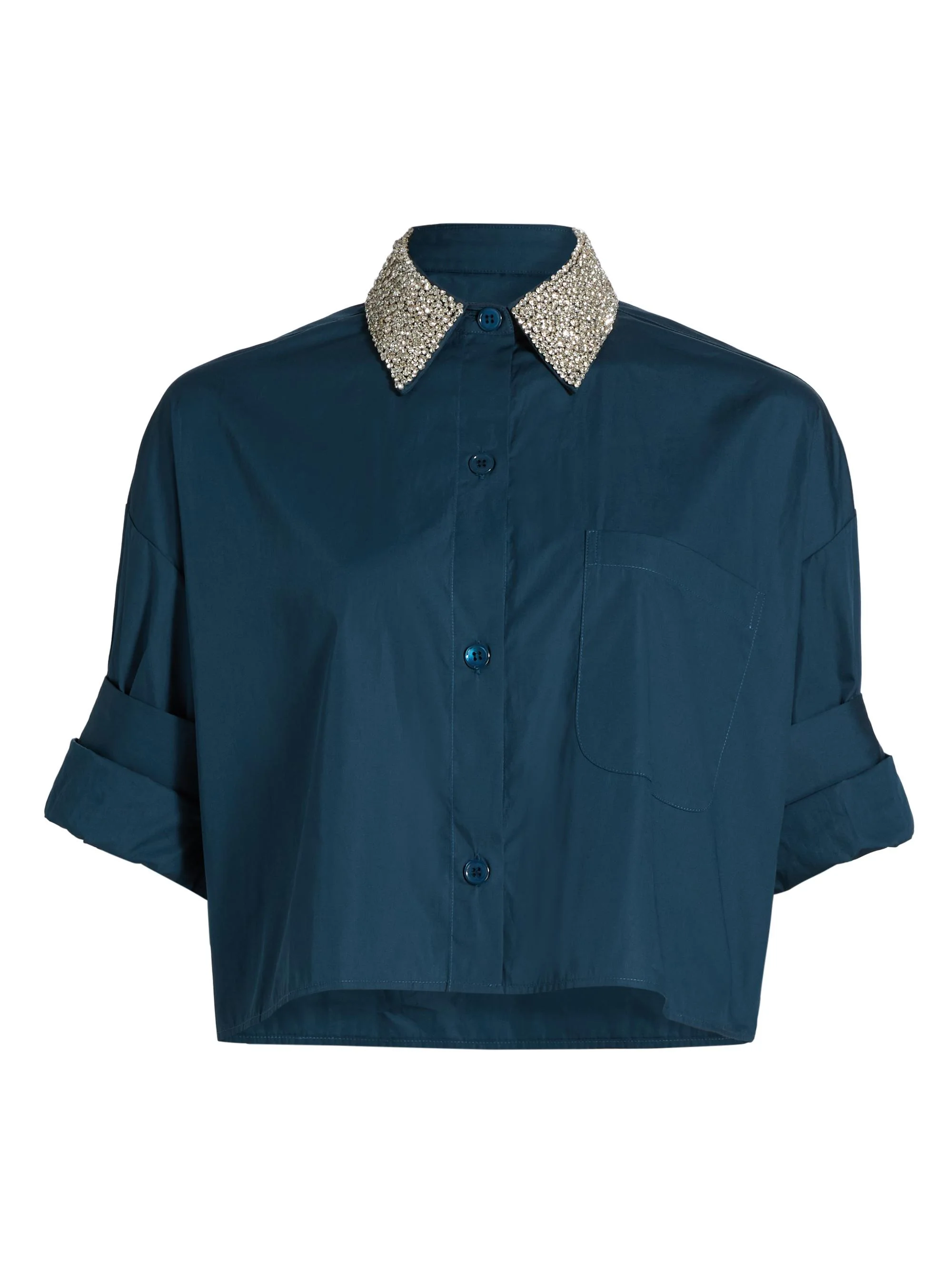 Women's Next Ex Crystral Collar Shirt - Blue Wing Teal - 1