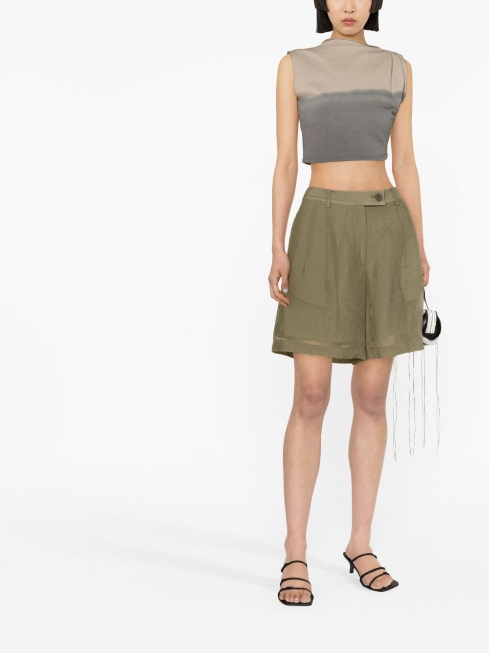 pleated sheer shorts - 2
