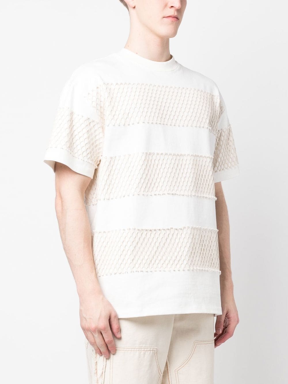 mesh-panel short-sleeved T-shirt - 3