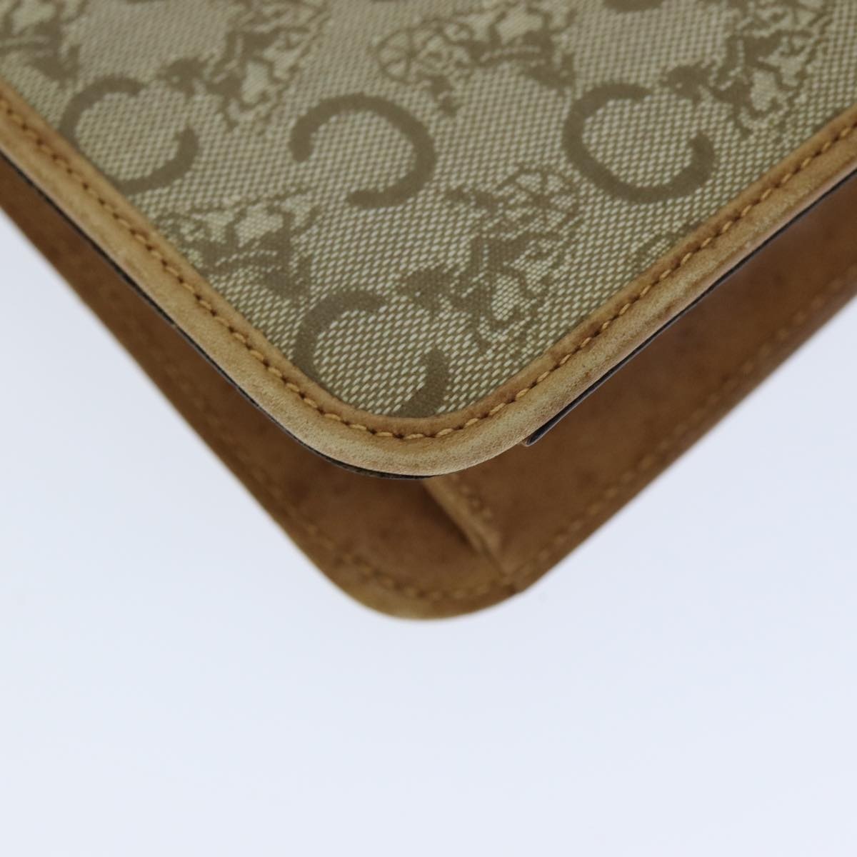 CELINE C Macadam Canvas Shoulder Bag Beige - 16