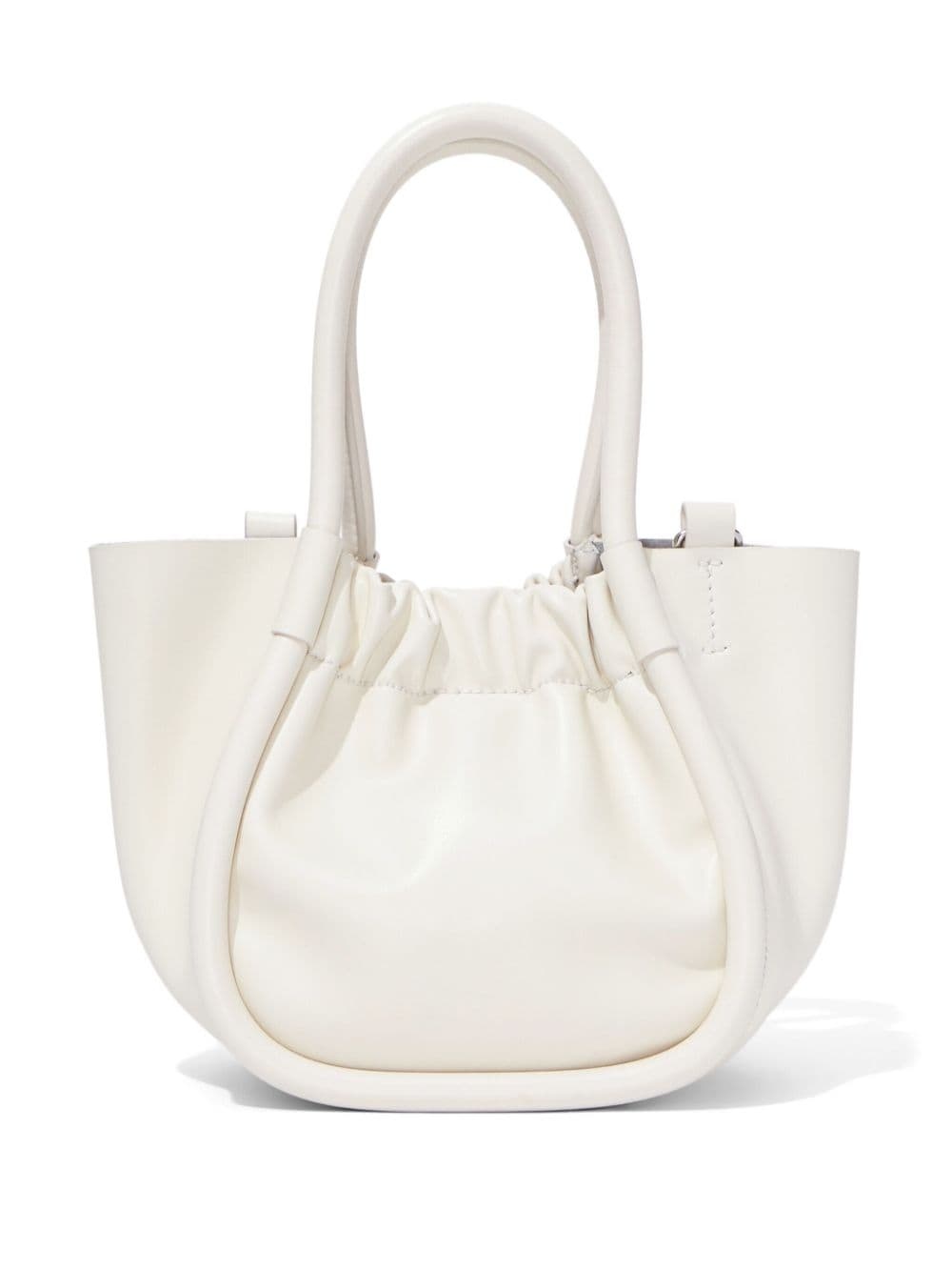 small ruched leather tote bag - 4