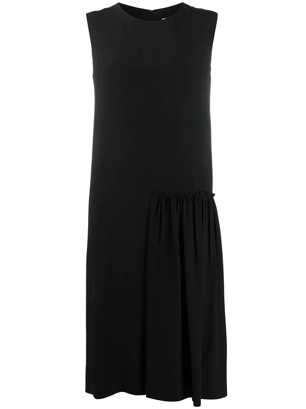 silk asymmetric design dress - 1