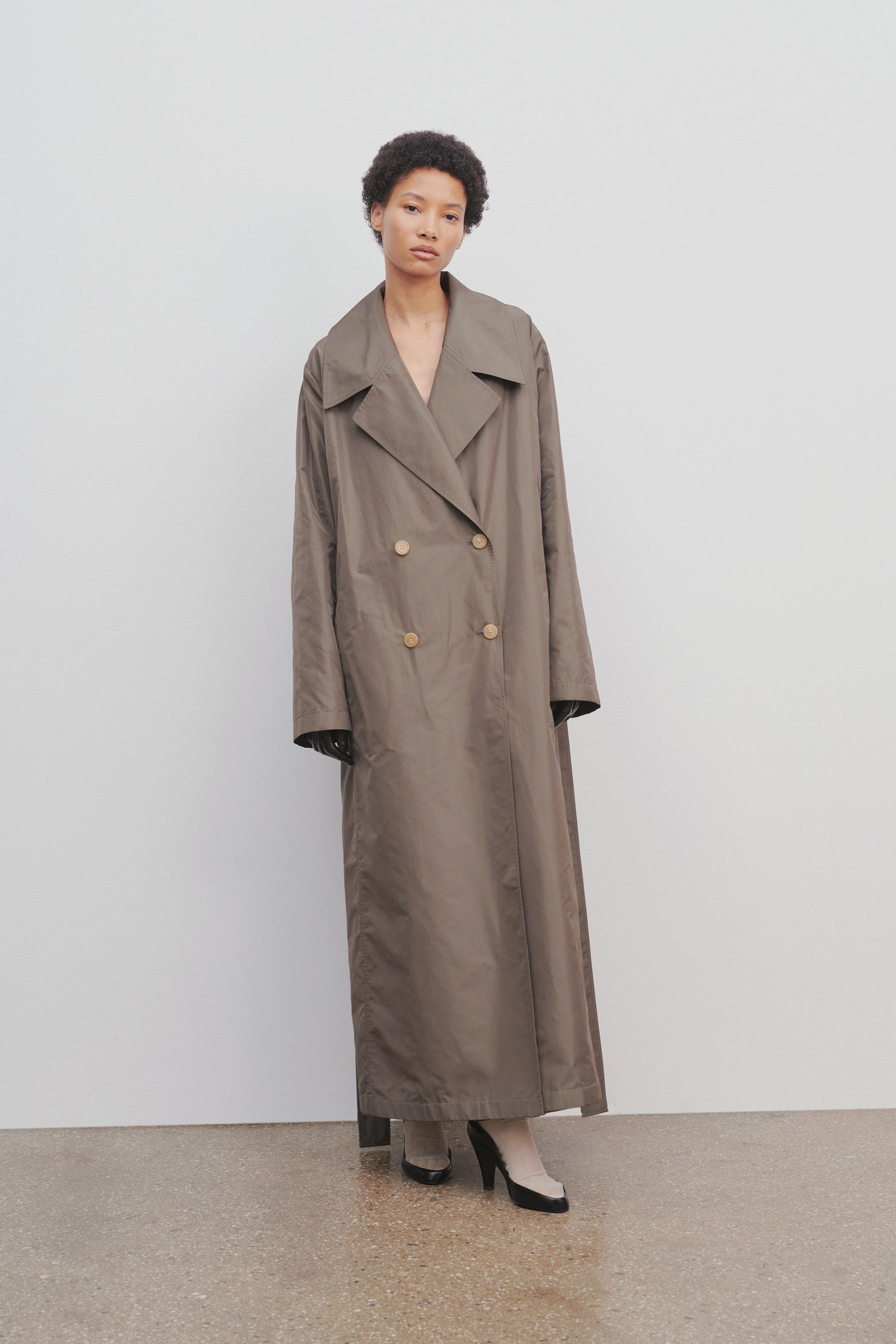 Cadel Coat in Polyester and Silk - 4