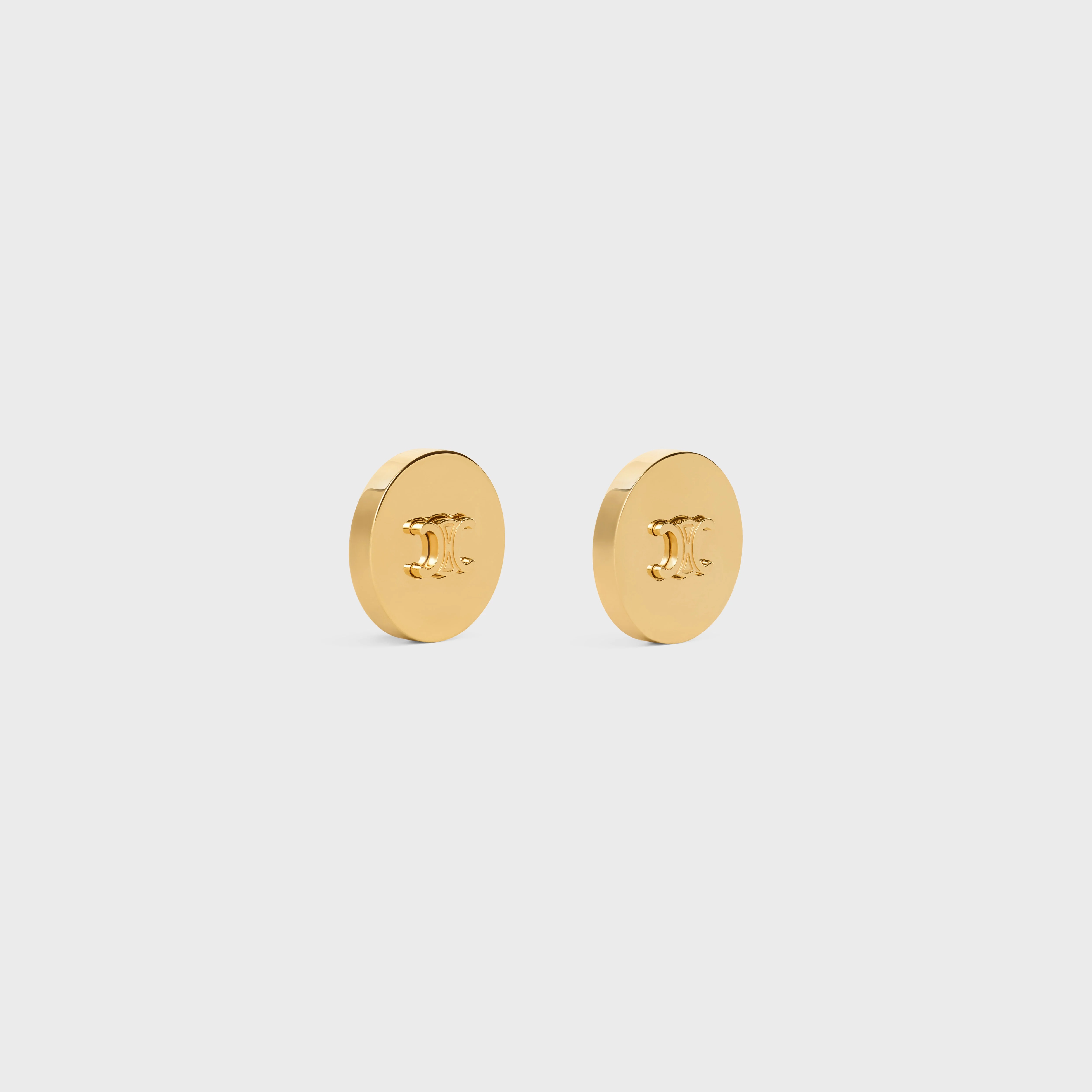 Triomphe Signet Earrings in Brass with Gold Finish - 2