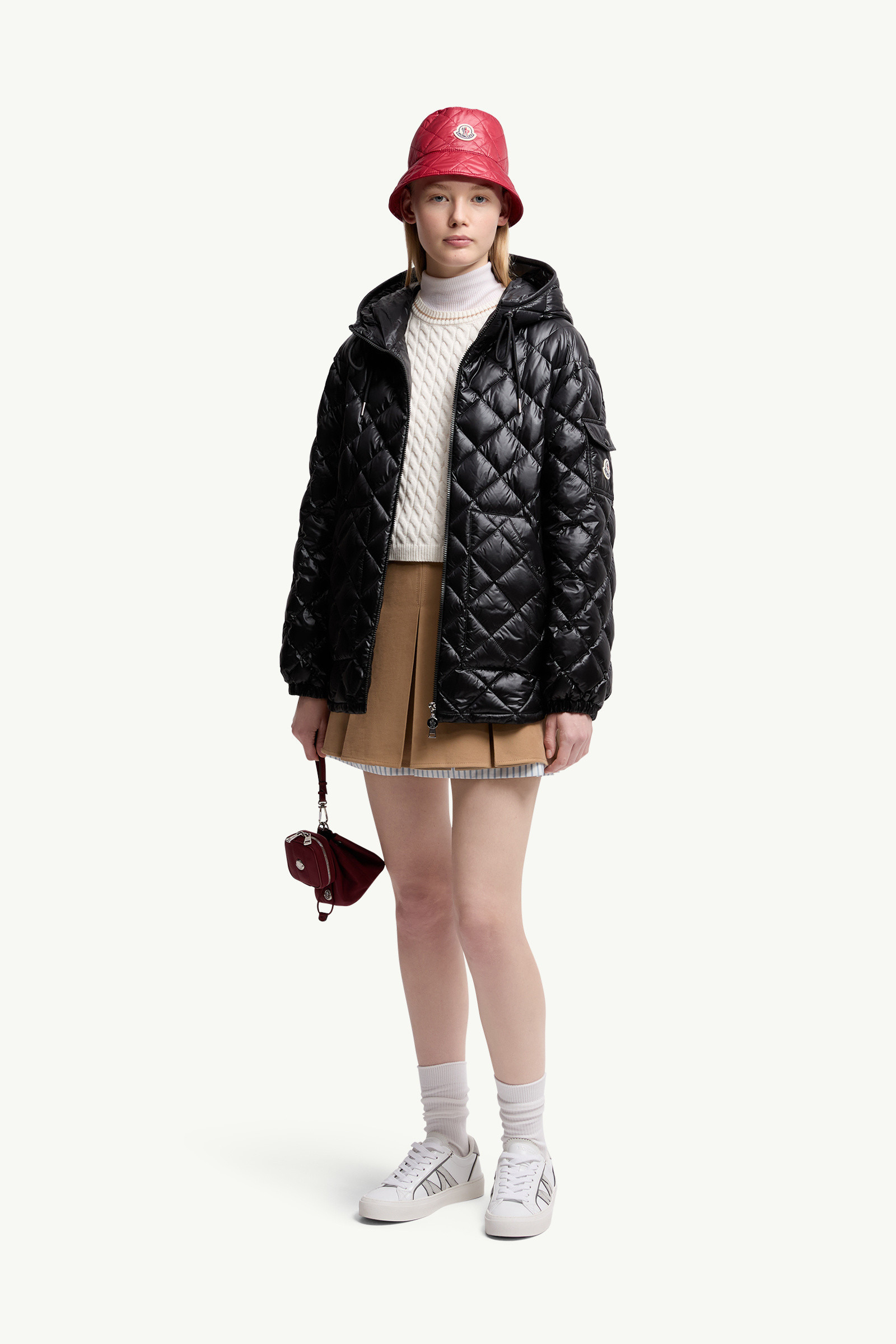 Diamond-Quilted Hooded Short Down Jacket - 2
