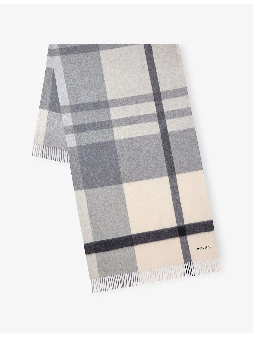 Large-Check Merino-Wool Scarf - 1