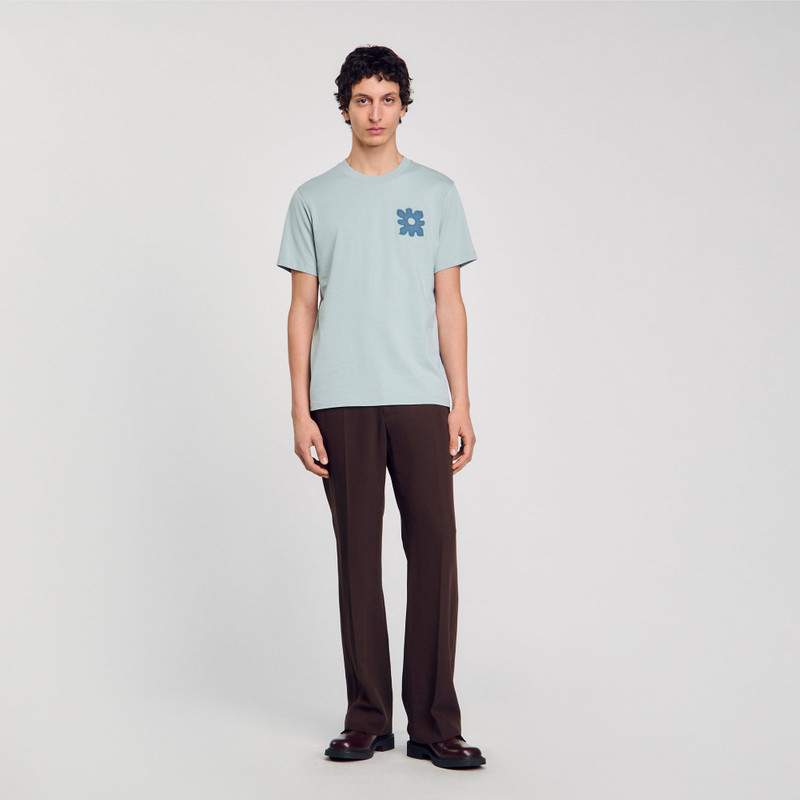 Sandro T-SHIRT WITH FLOWER DETAIL outlook