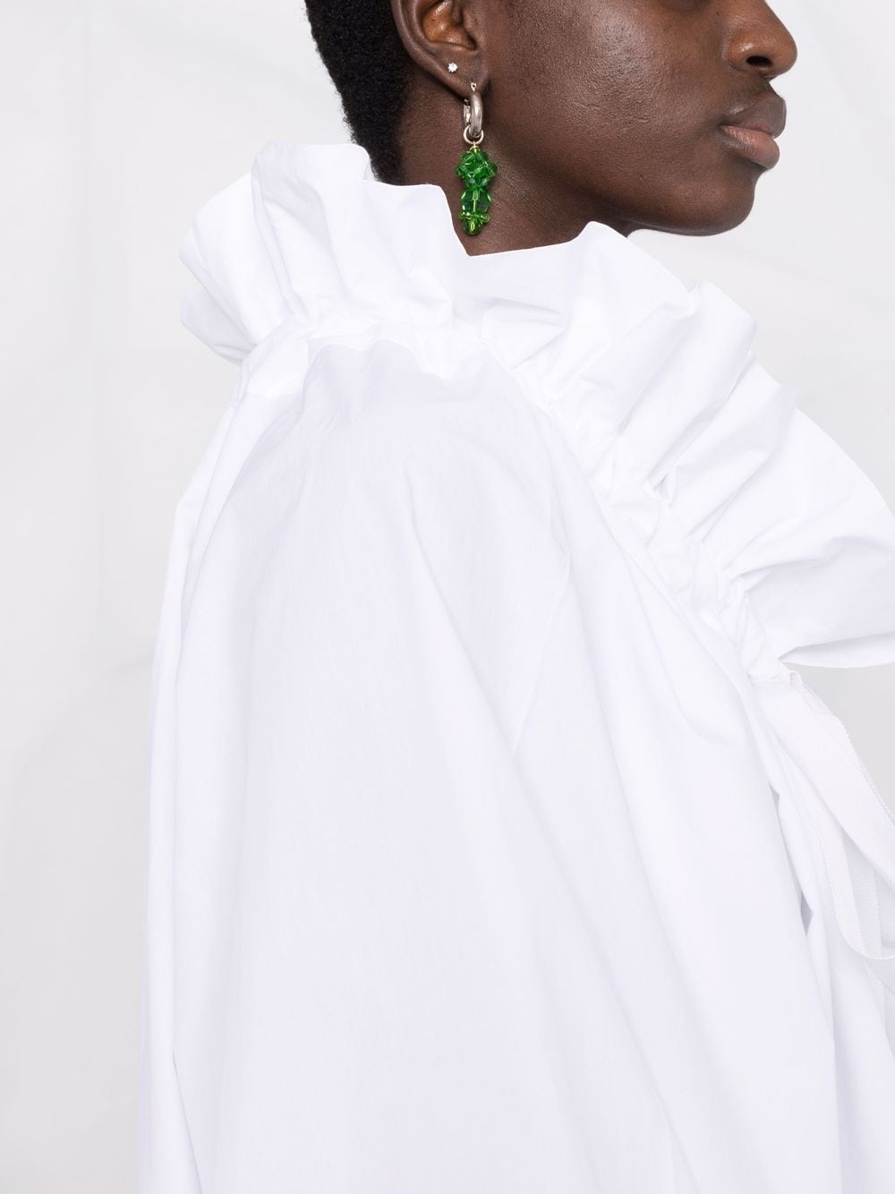 ruffled high-neck blouse - 3