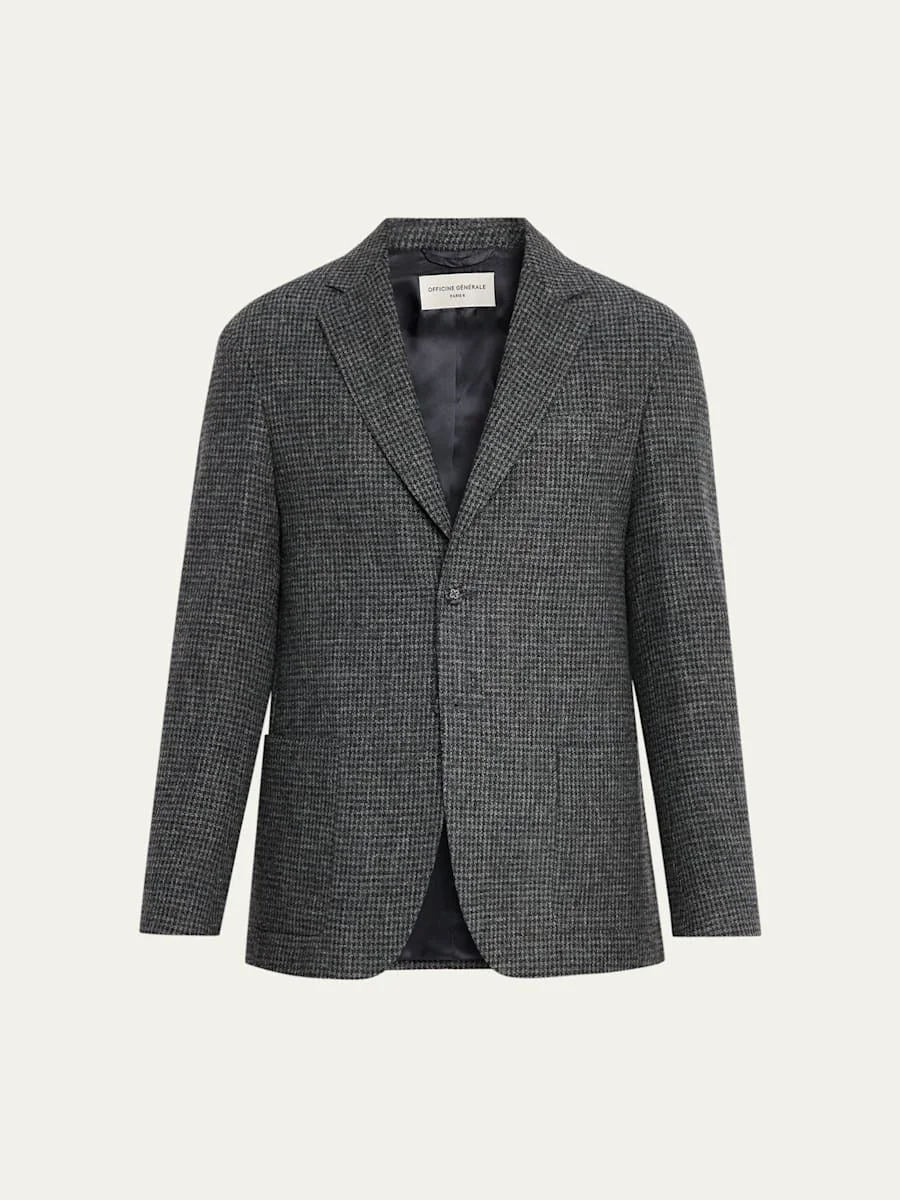 Men's Michel Pied de Poule Wool Jacket - 1