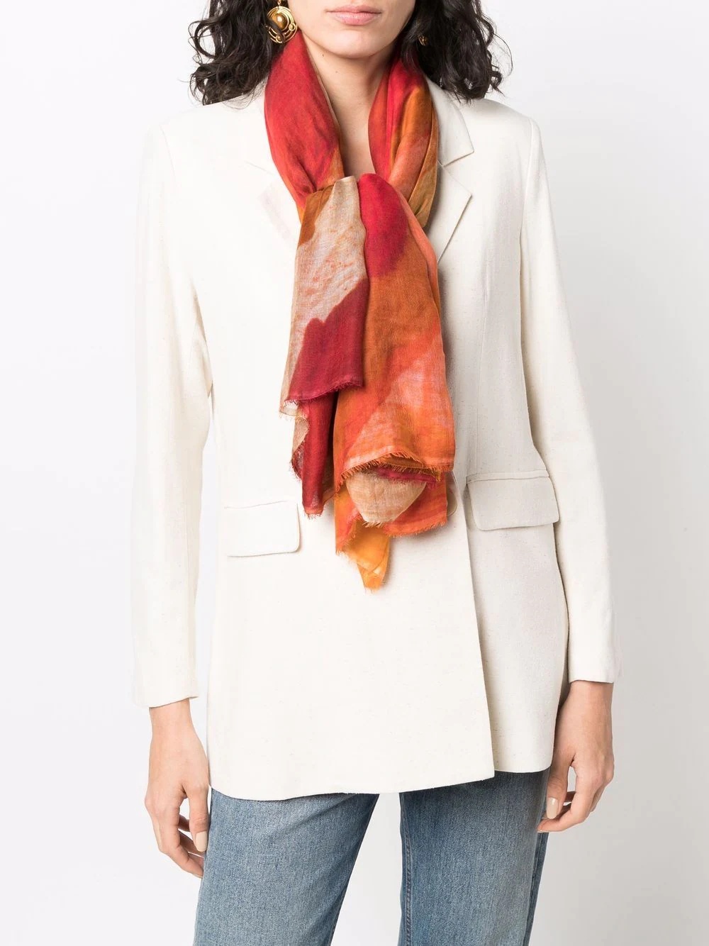 tie-dye fine-knit scarf - 2