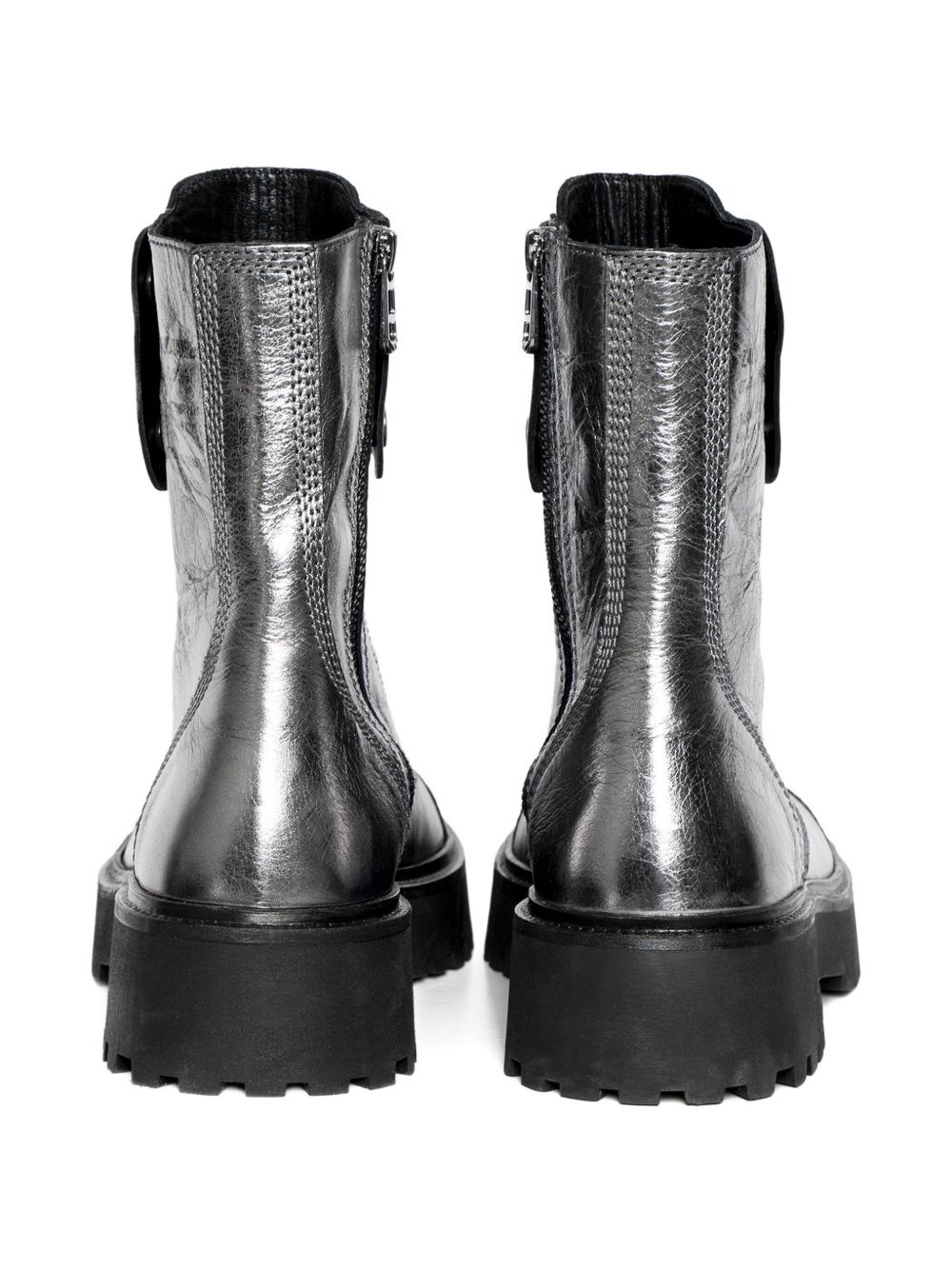 Joe Fast metallic-effect leather combat boots - 3