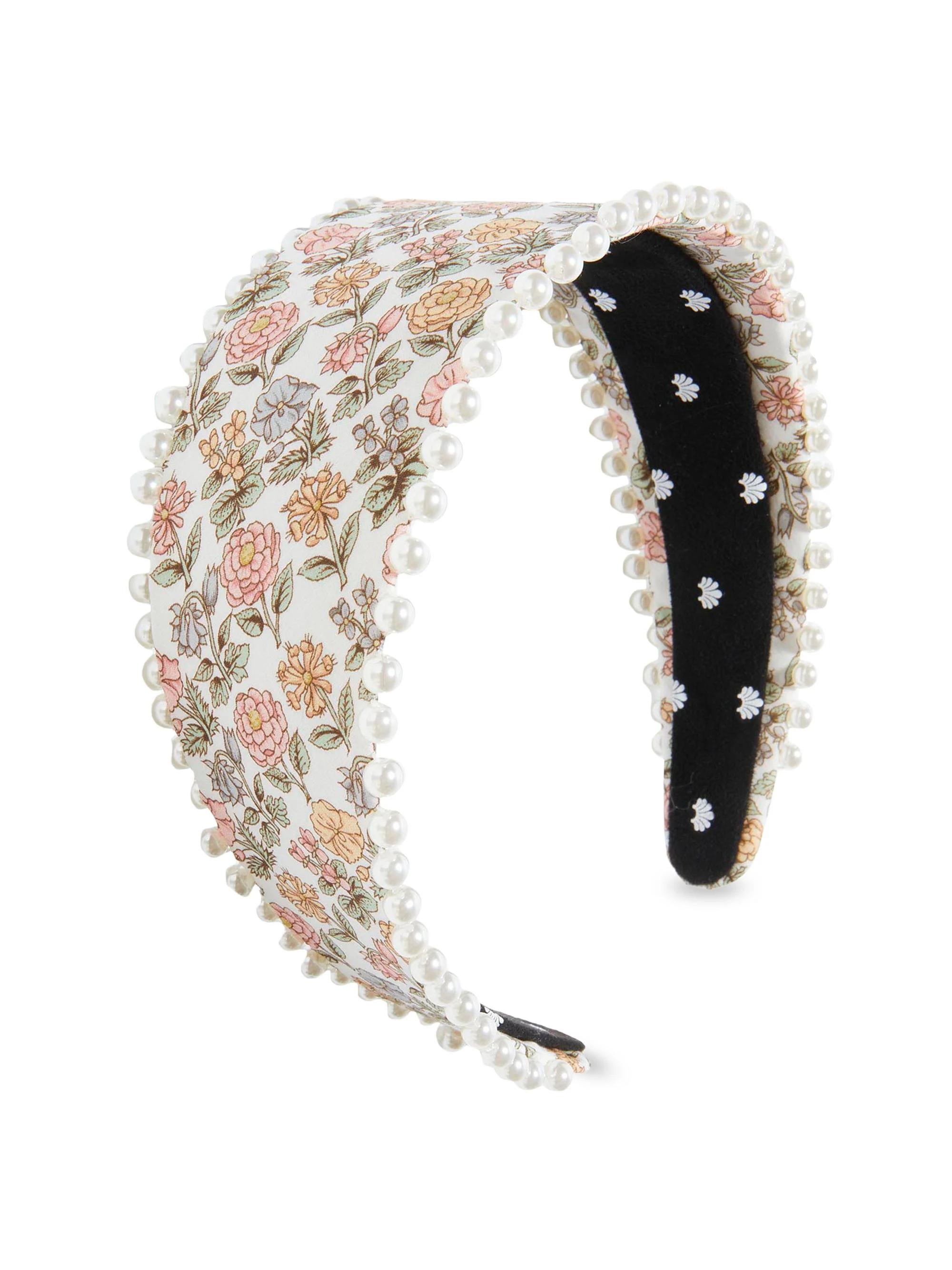 Women's Brigitte Liberty Imitation Pearl-Trim Headband - Davalia Flowers - 1