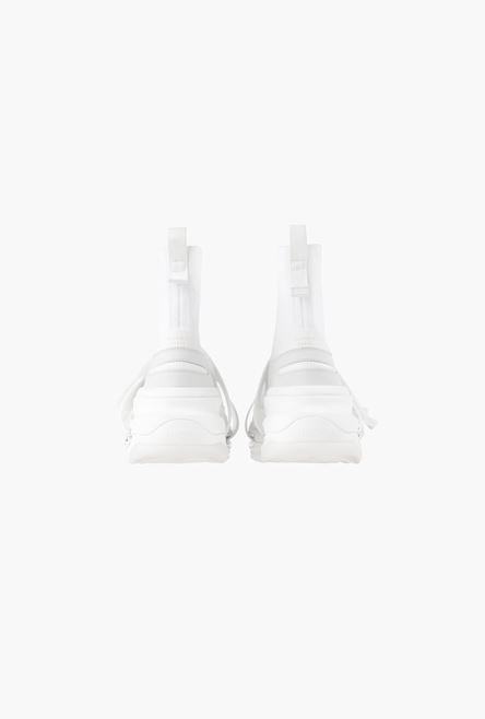 White suede and knit B-Bold sneakers with straps - 3