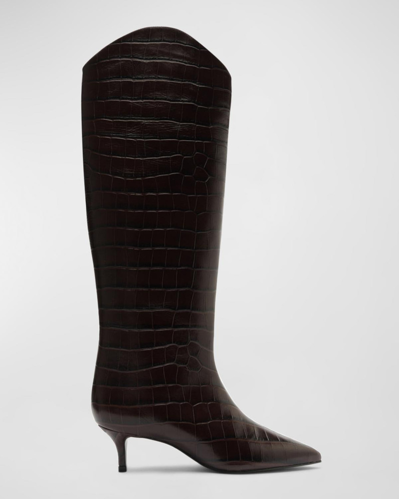 Maryana Croco Kitten Tall Boots 1