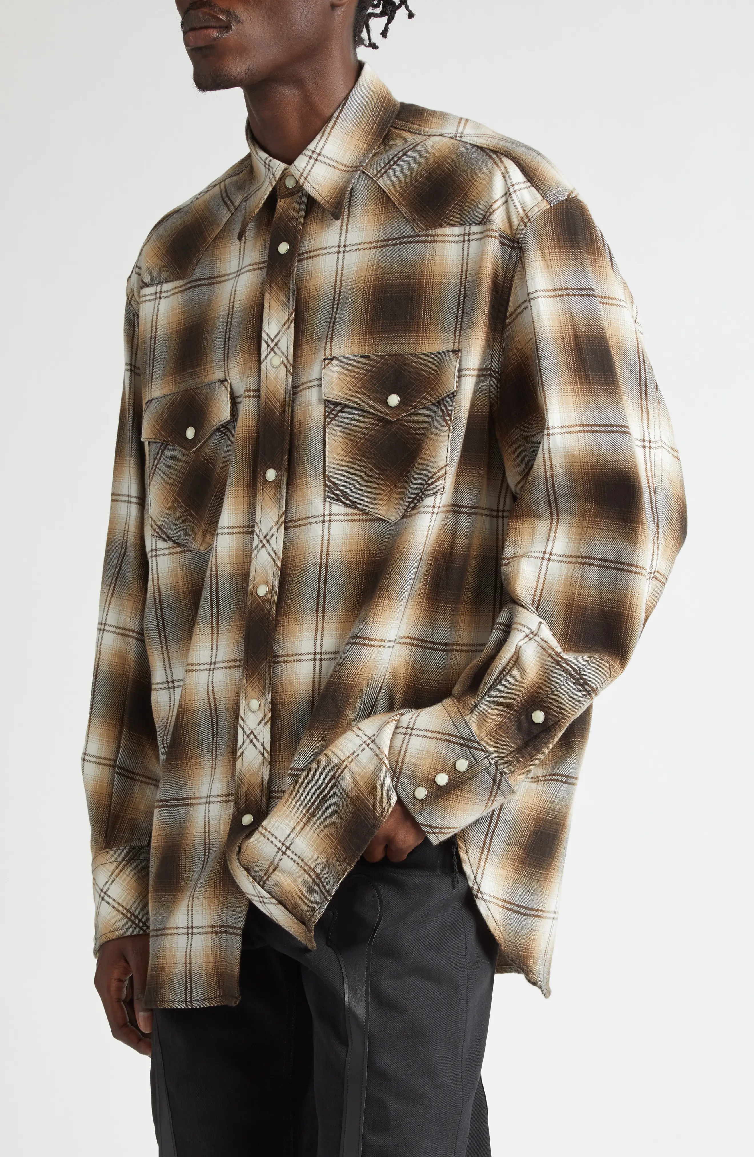 x Rafu Plaid Snap-Up Western Shirt - 5