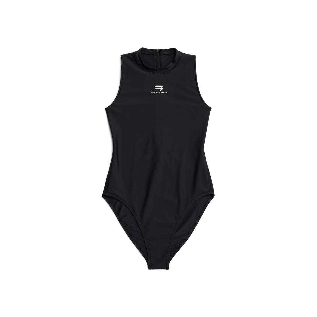 Women's Sporty Tech Racing Swimsuit in Black - 1