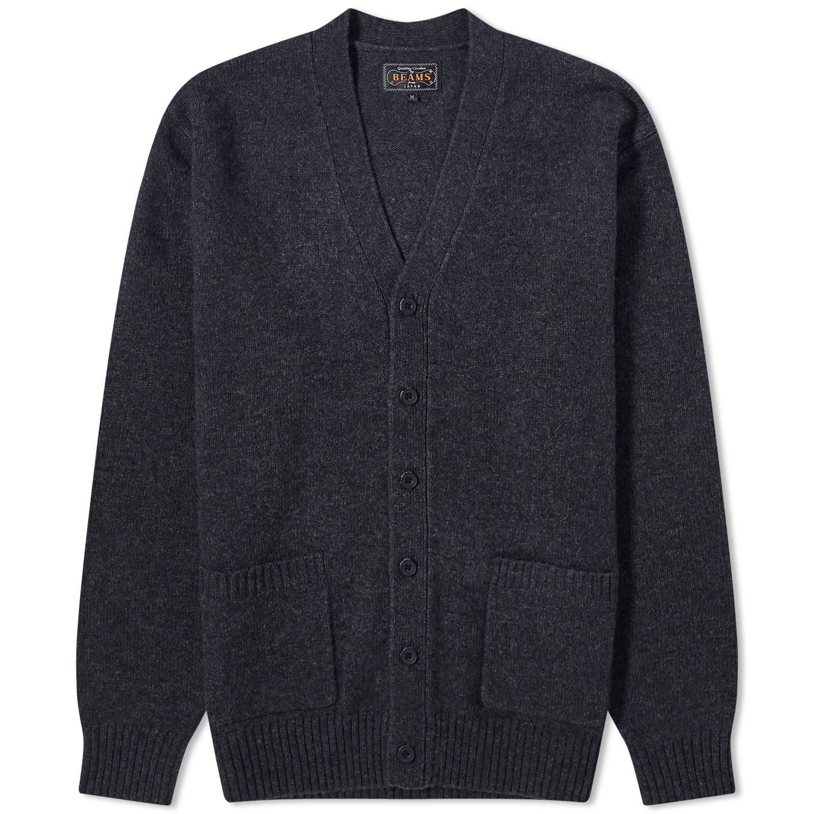 Beams Plus 7G Elbow Patch Cardigan - 1