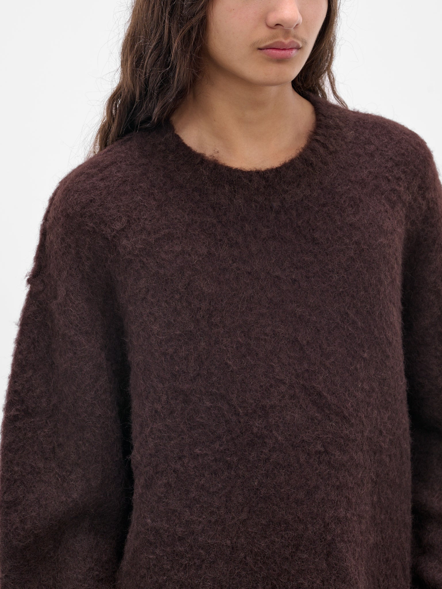 Brown Alpaca-Wool Knit Sweater - 4