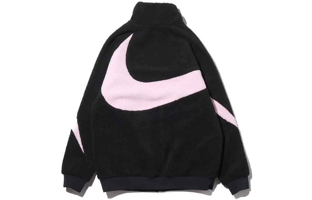 Nike Big Swoosh Polar Fleece Jacket 'Black Pink' BQ6546-016 - 2