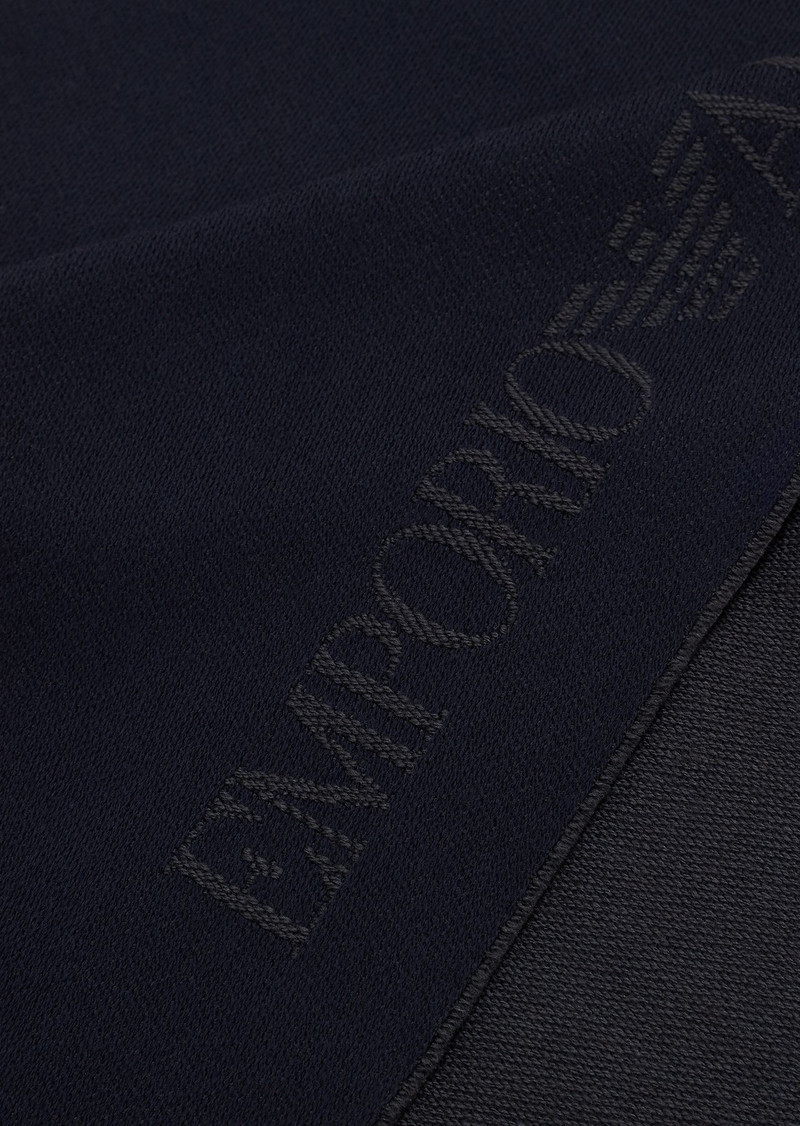 EMPORIO ARMANI Wool scarf with jacquard logo lettering outlook