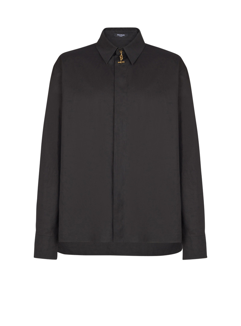Asymmetric poplin shirt 1