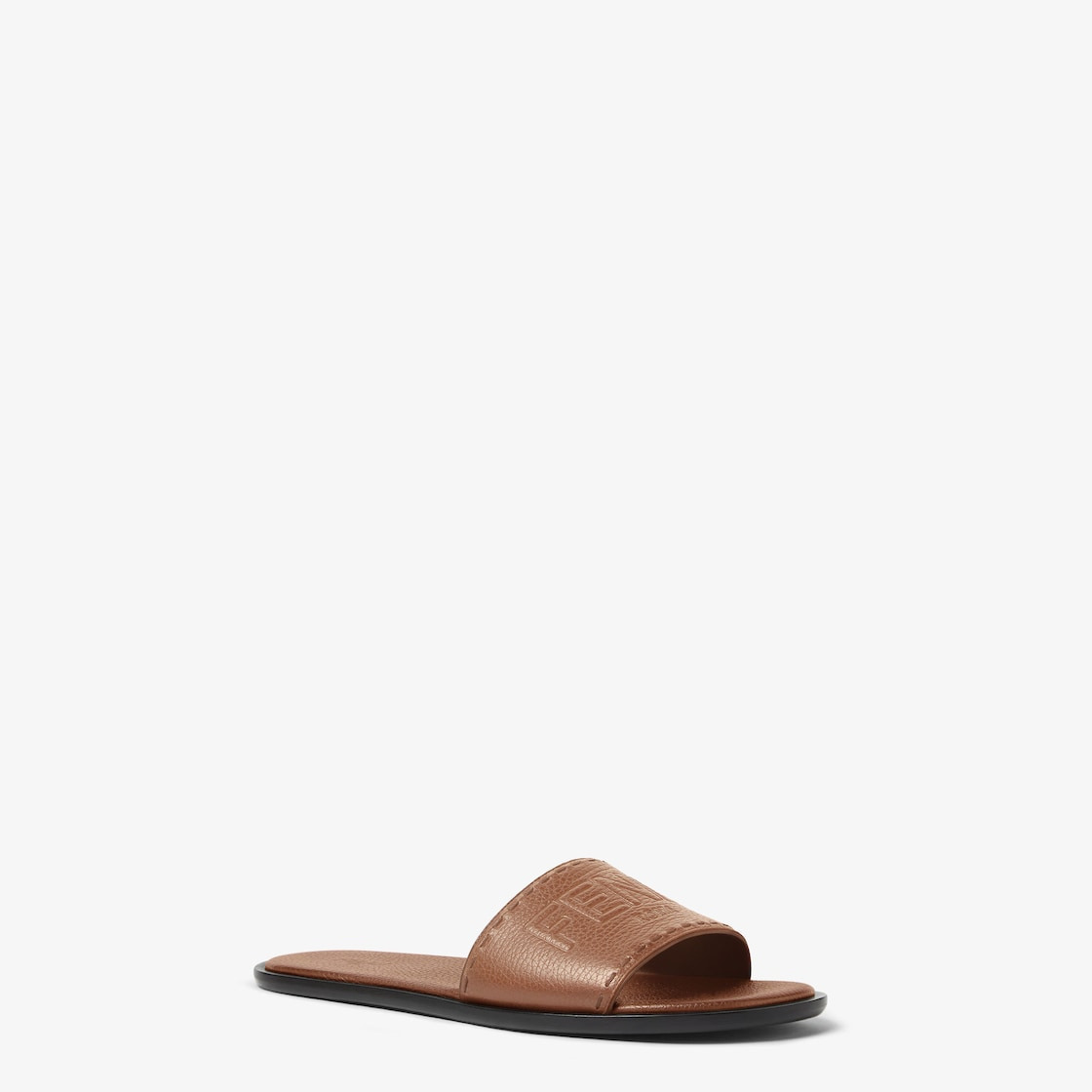 Fendi Roma Leather Slides - 2