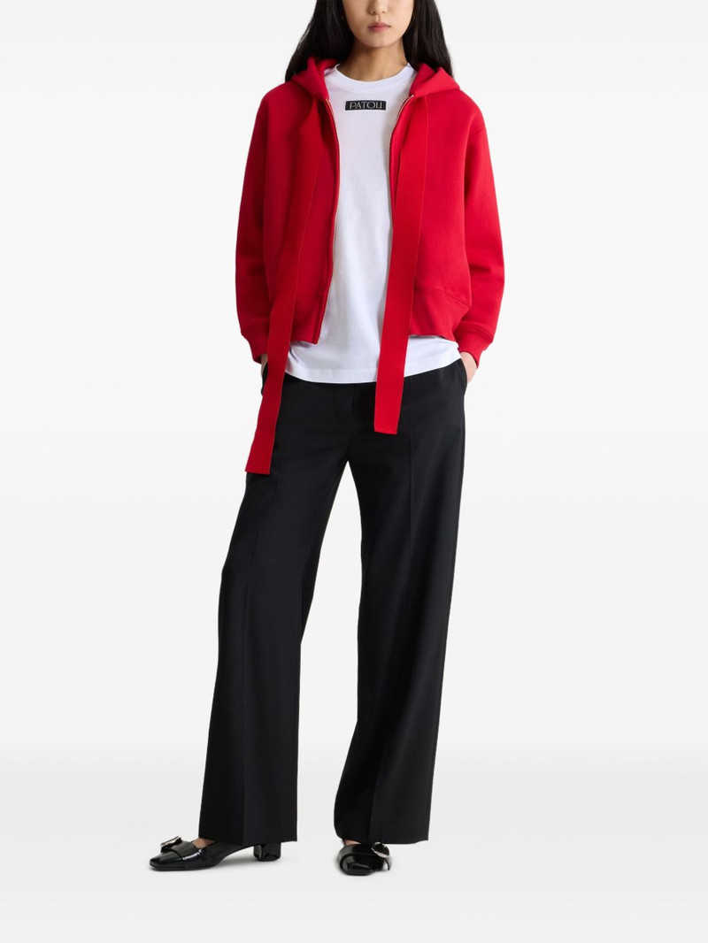 PATOU logo-embroidered zip-up hoodie outlook