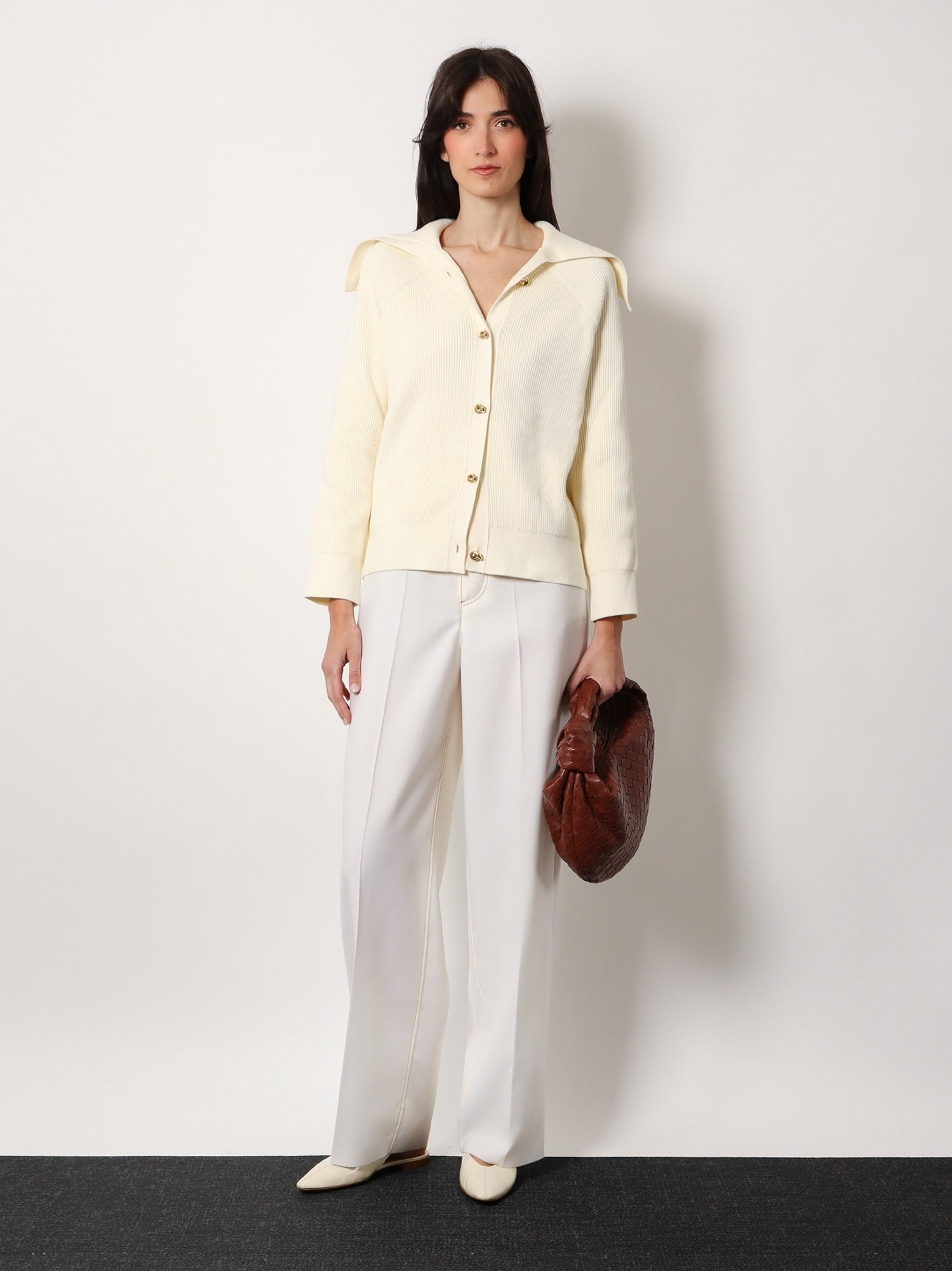 Bottega Veneta Women Wool Wide Leg Trouser - 2