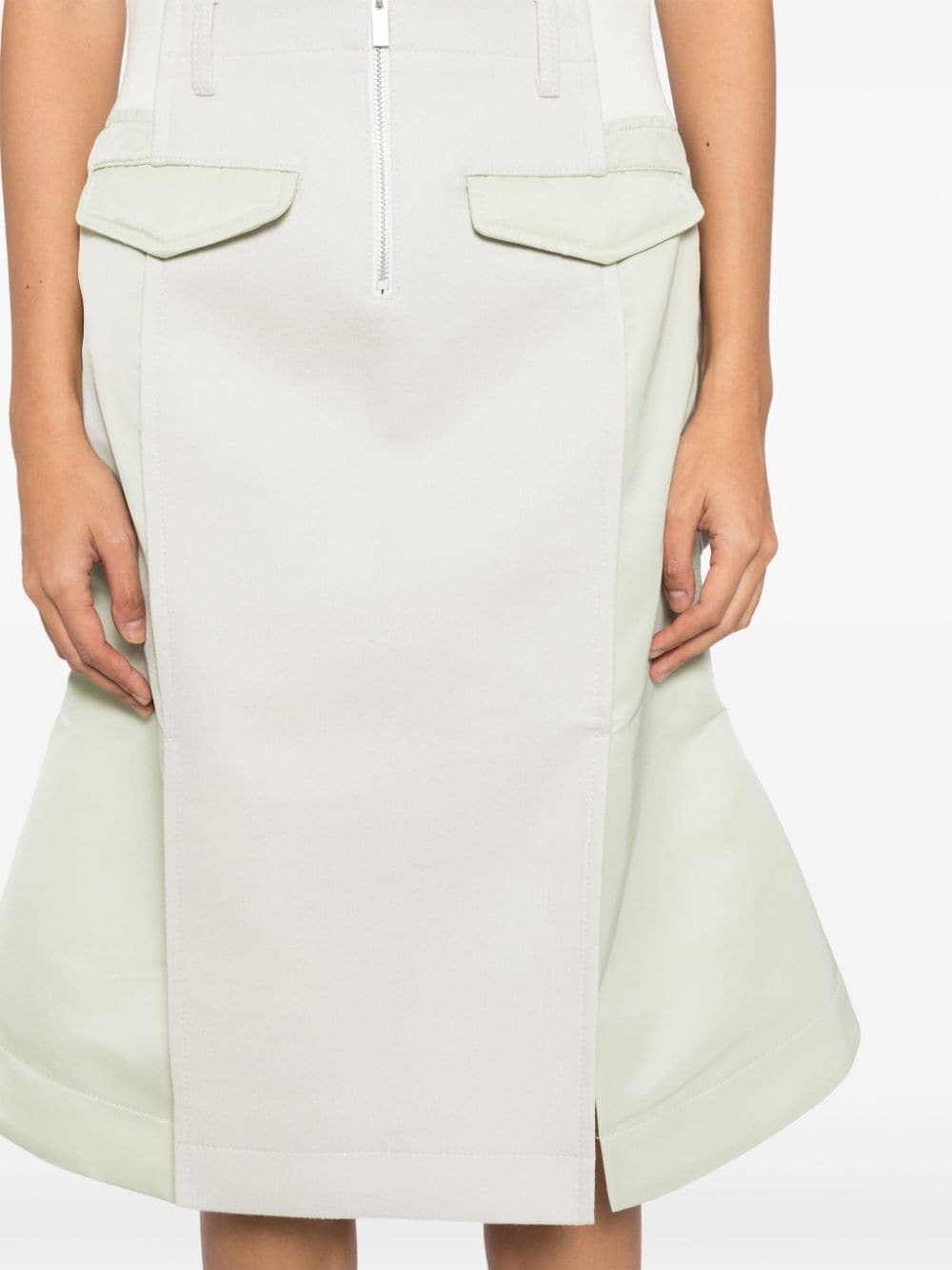 zip-fastening patch-design skirt - 5