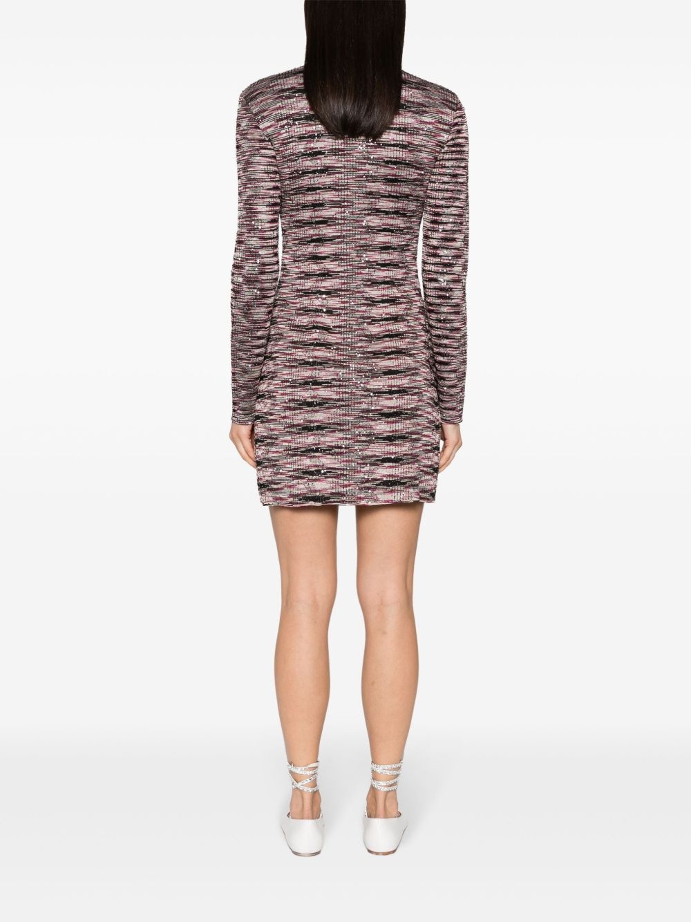 sequin-embellished zigzag mini dress - 4