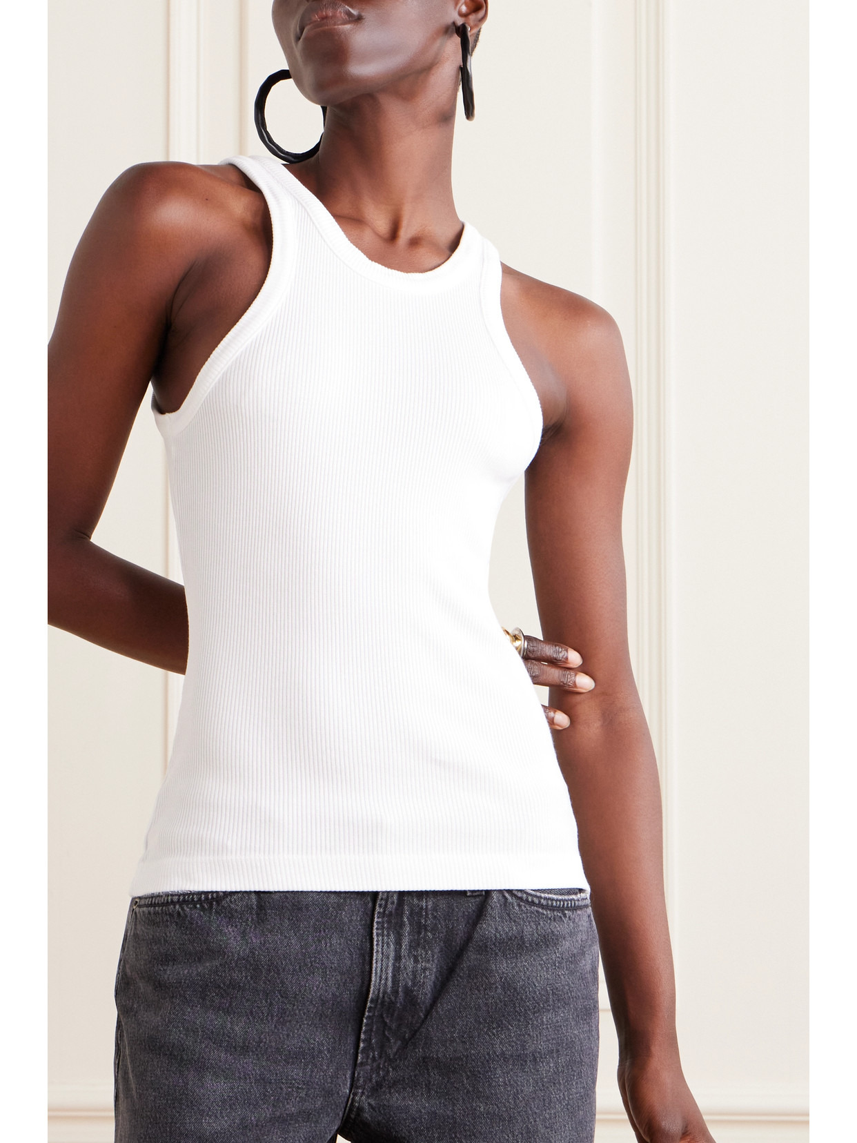 Bailey Ribbed Stretch-lyocell And Organic Cotton-blend Tank - 4