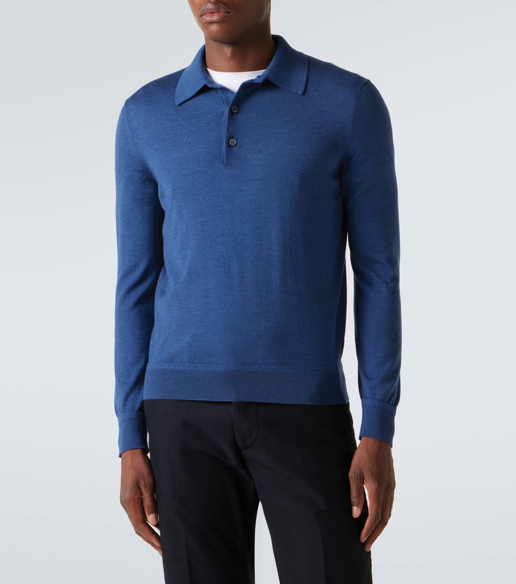 Cashmere and silk polo sweater - 3