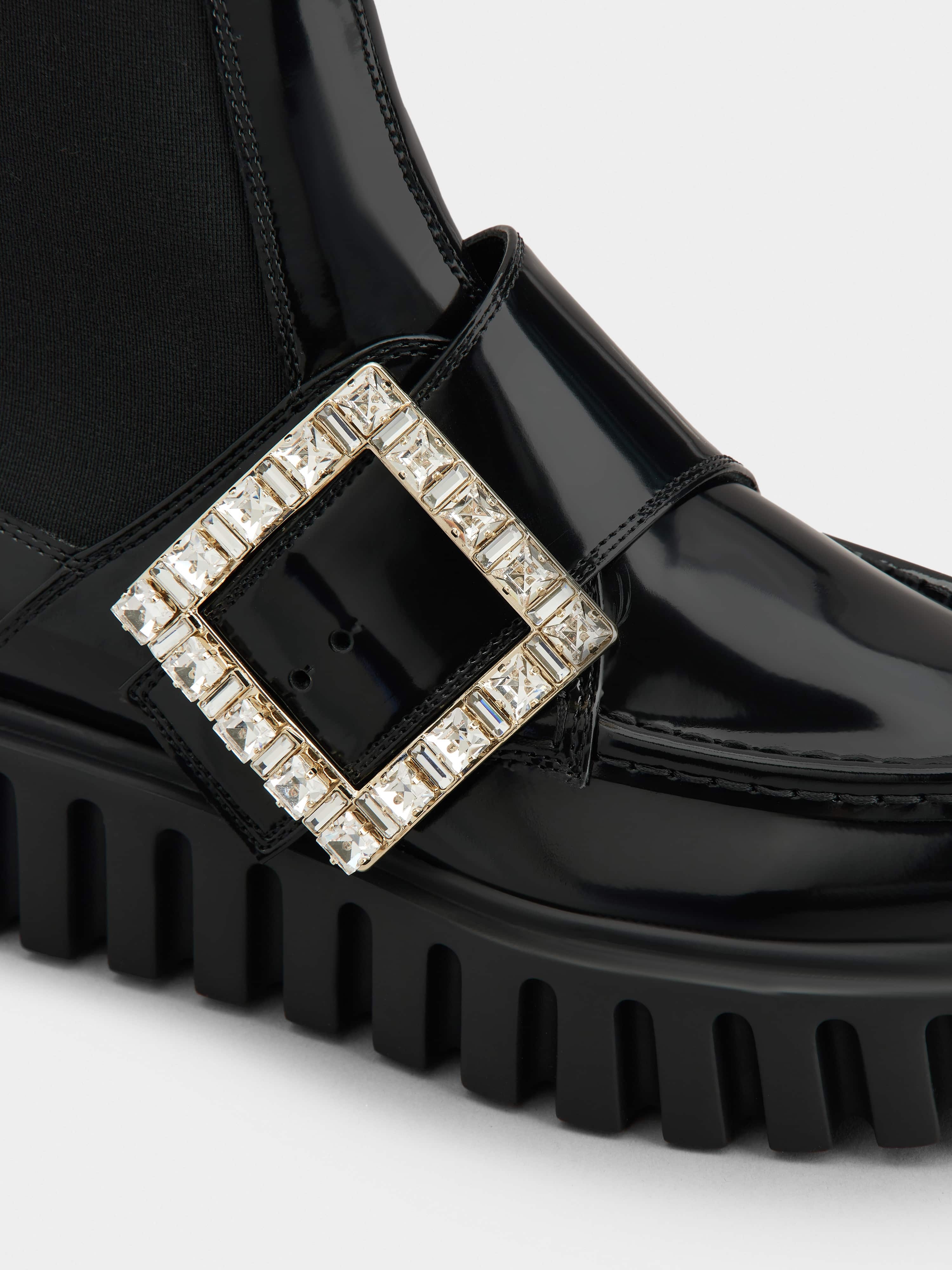 Viv' Go-Thick Strass Buckle Chealsea Ankle Boots in Patent Leather - 3