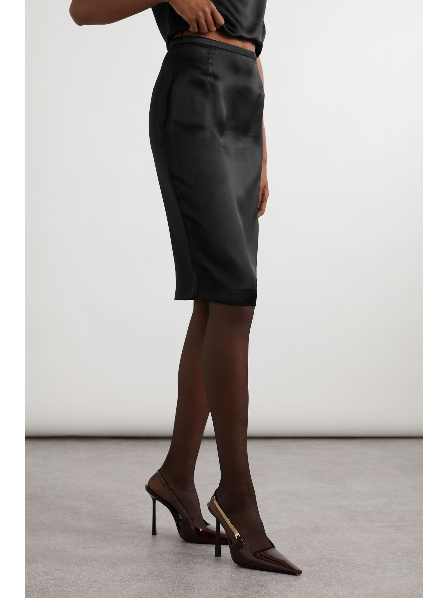 Satin skirt Black - 3