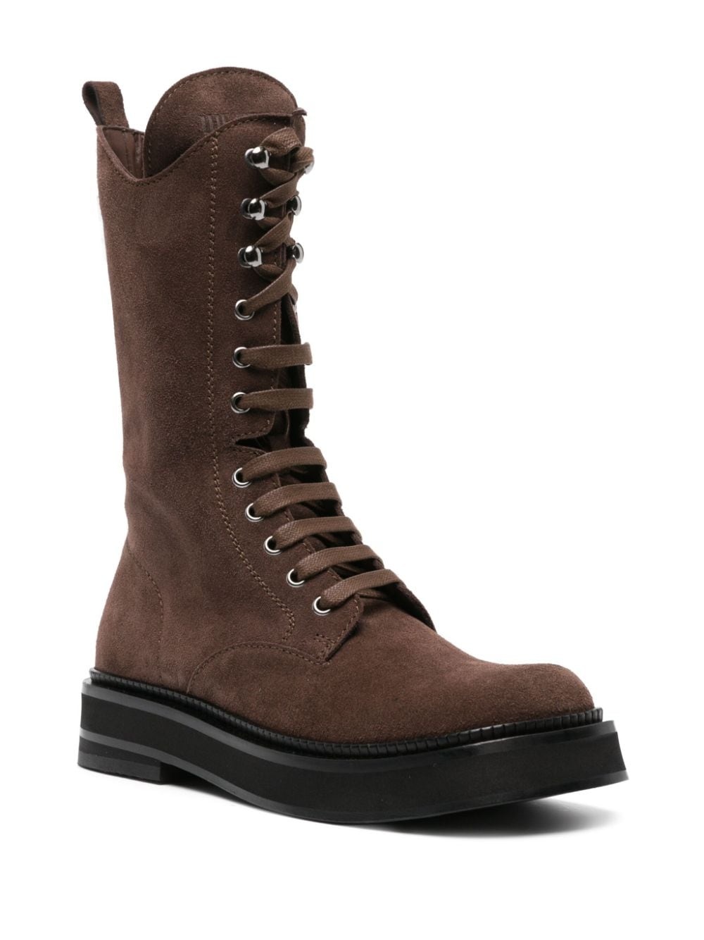 square-toe suede boots - 2
