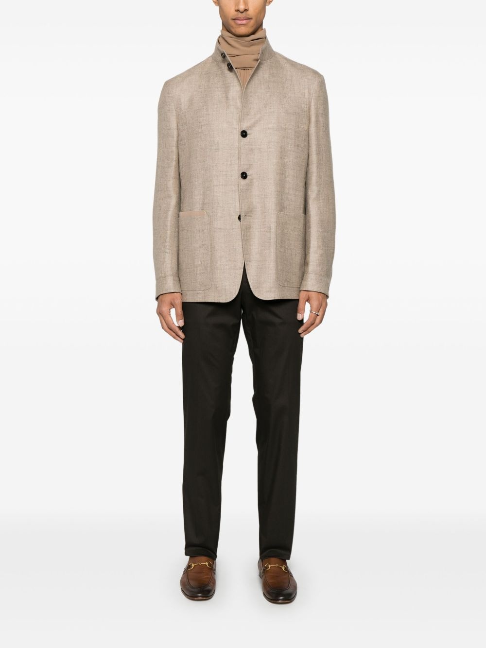 slub-texture blazer - 2