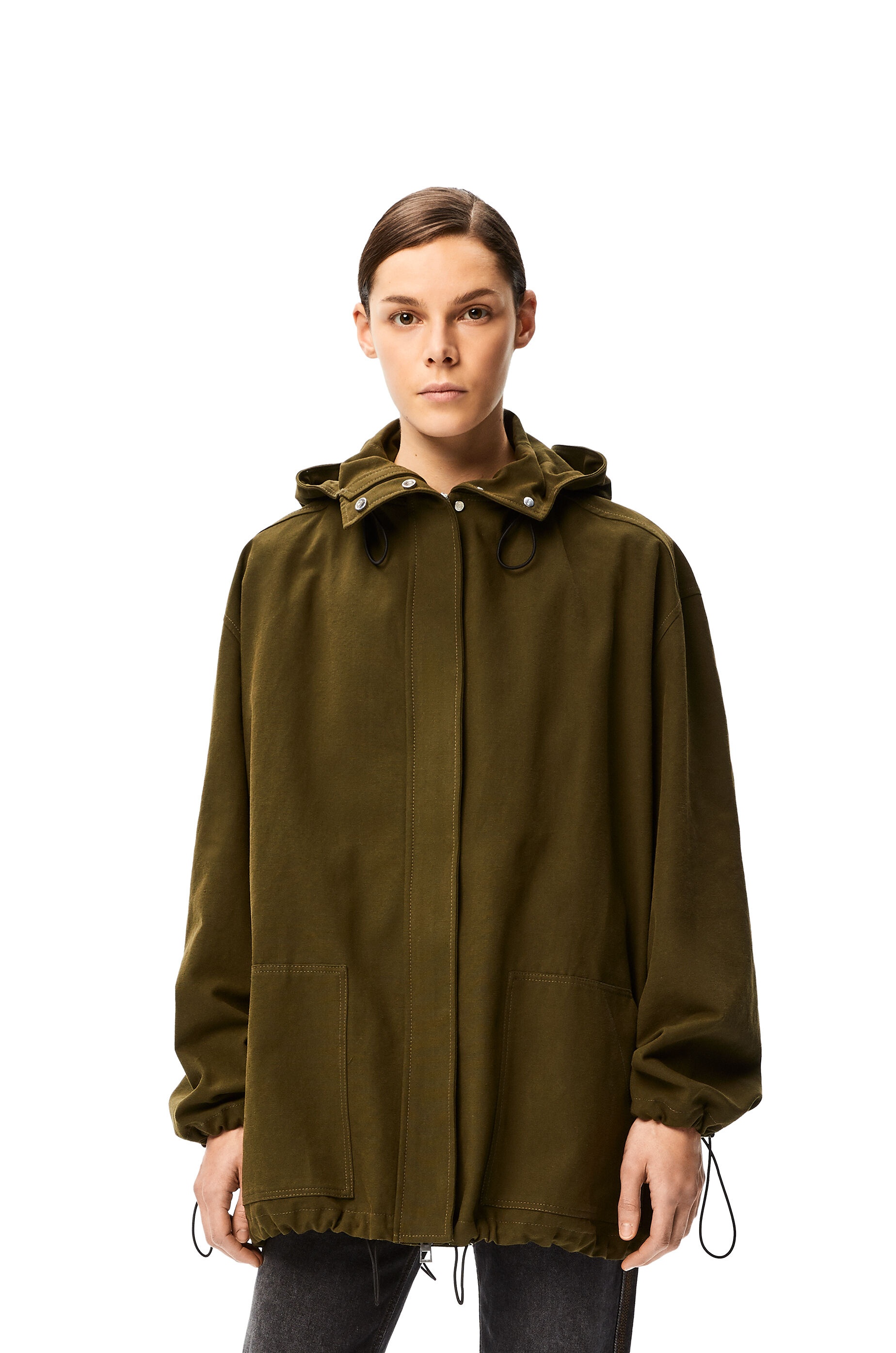 Hooded short parka in cotton - 2