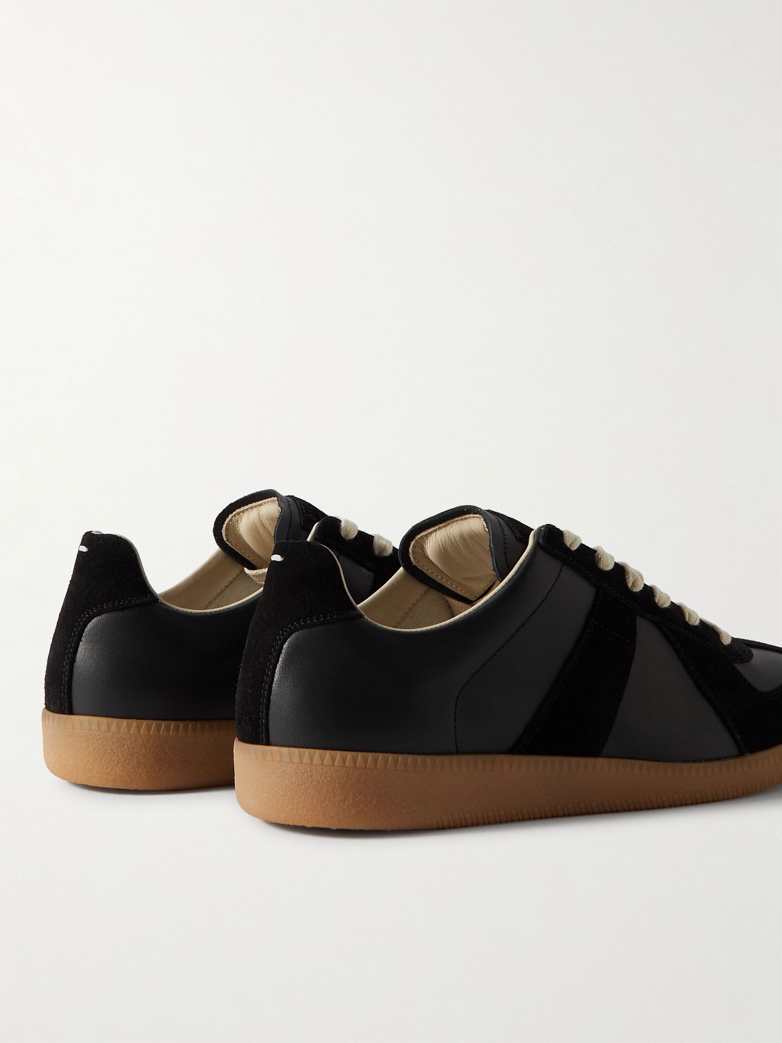 Replica Leather and Suede Sneakers Black - 4