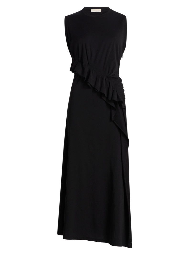 Women's Jeune Ruffled Cotton Midi-Dress - Noir 1