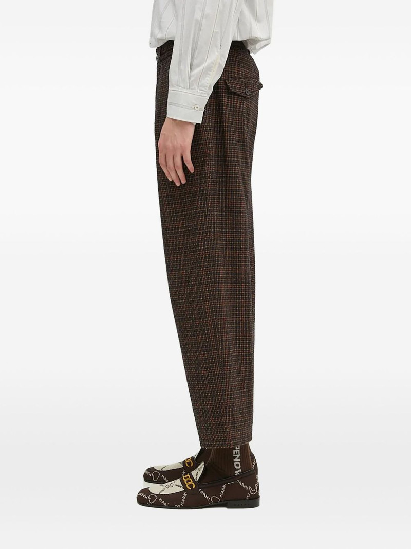 Universal Works pleated check trousers outlook